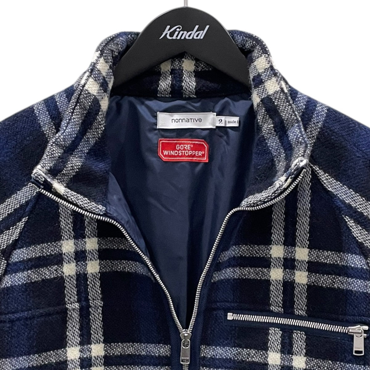 17AW オンブレチェック柄ジャケット EXPLORER JACKET WOOL MELTON OMBRE PLAID WITH WINDSTOPPER 2L NN-JU3209