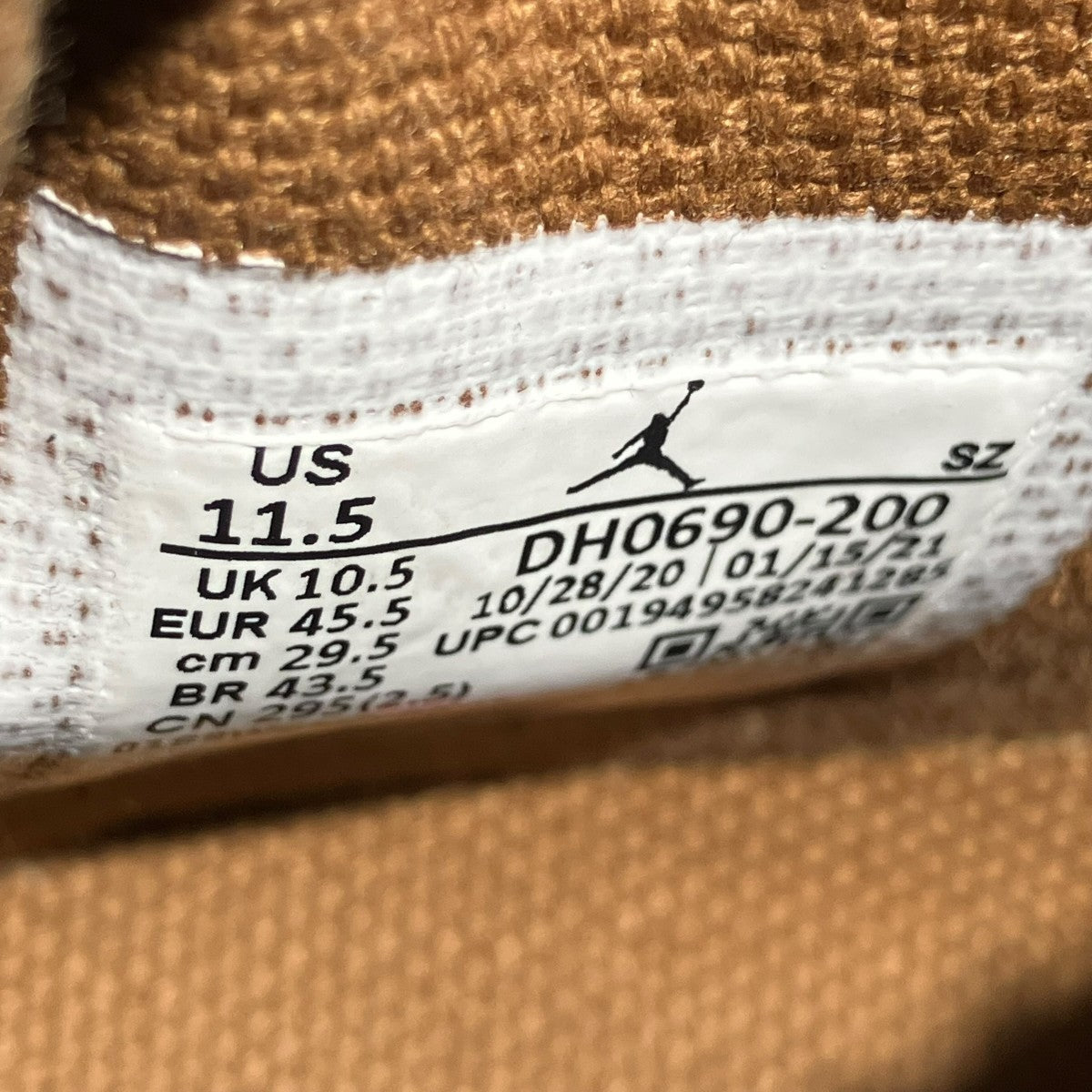 NIKE Travis Scott Air Jordan 6 British KhakiハイカットスニーカーDH0690-200 古着・中古-6枚目のアイテム画像