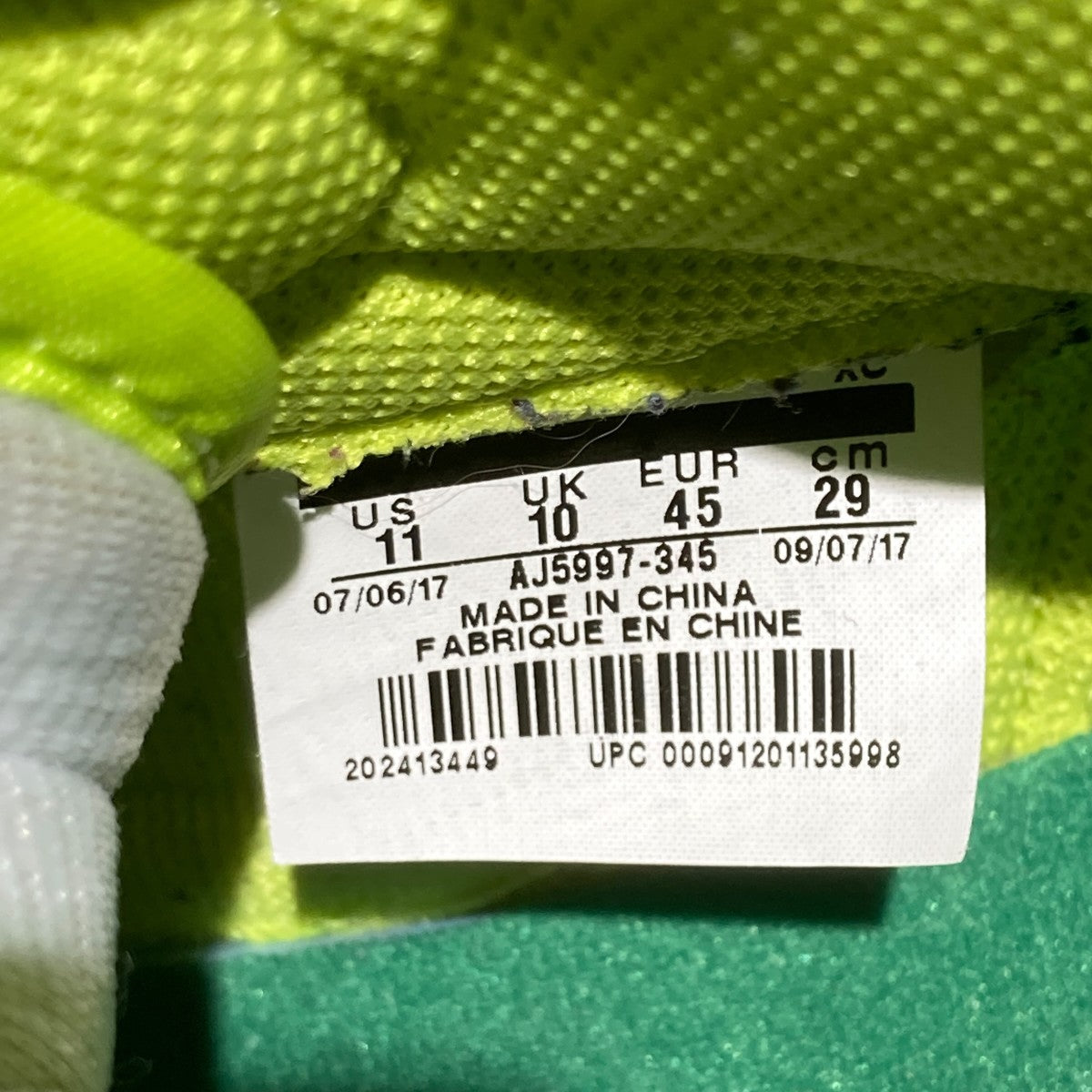 NIKE Air Jordan 1 Retro High Gatorade CyberハイカットスニーカーAJ5997-345 古着・中古-6枚目のアイテム画像