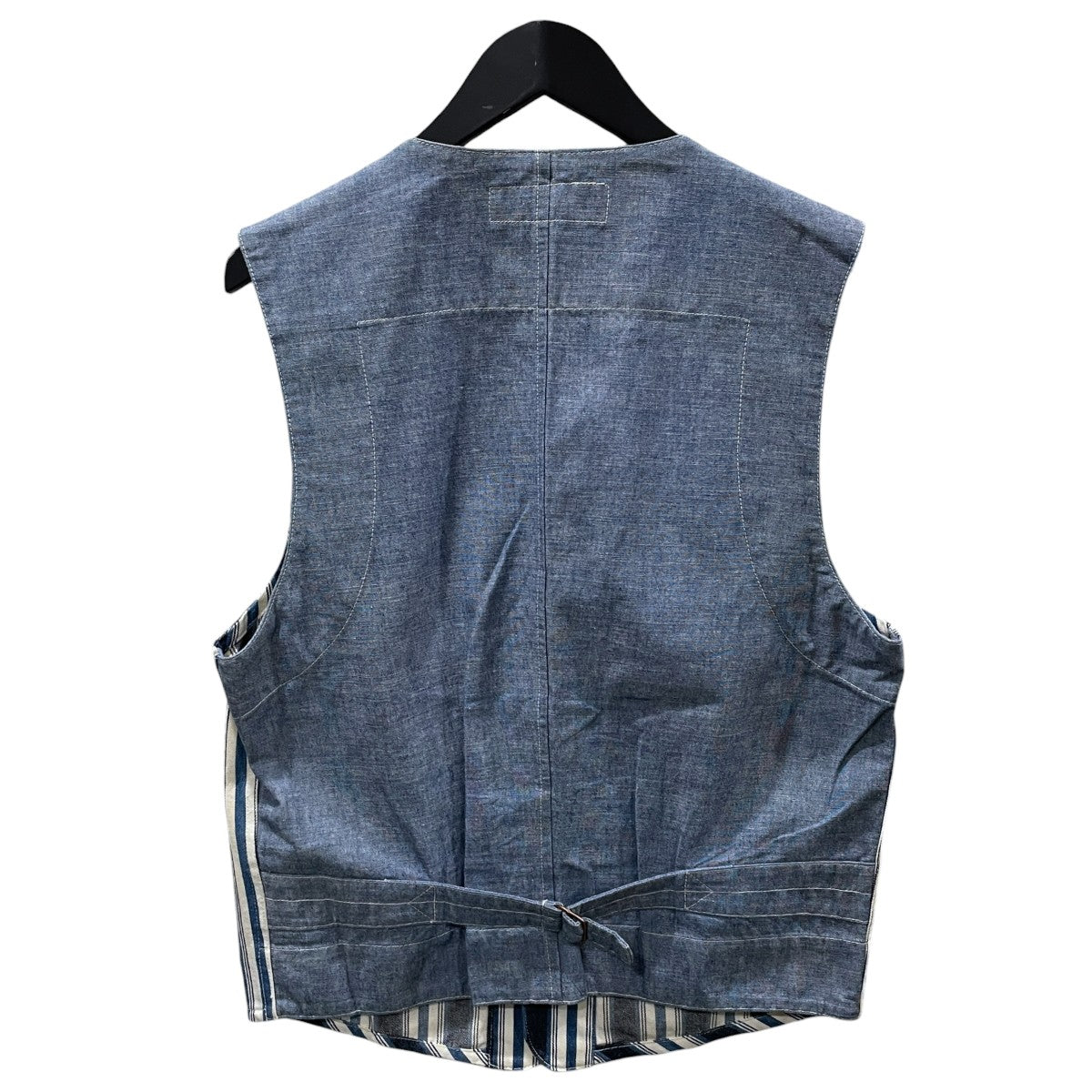 12SS ストライプ柄デニムベスト INDIGO STRIPE VEST インディゴストライプベスト