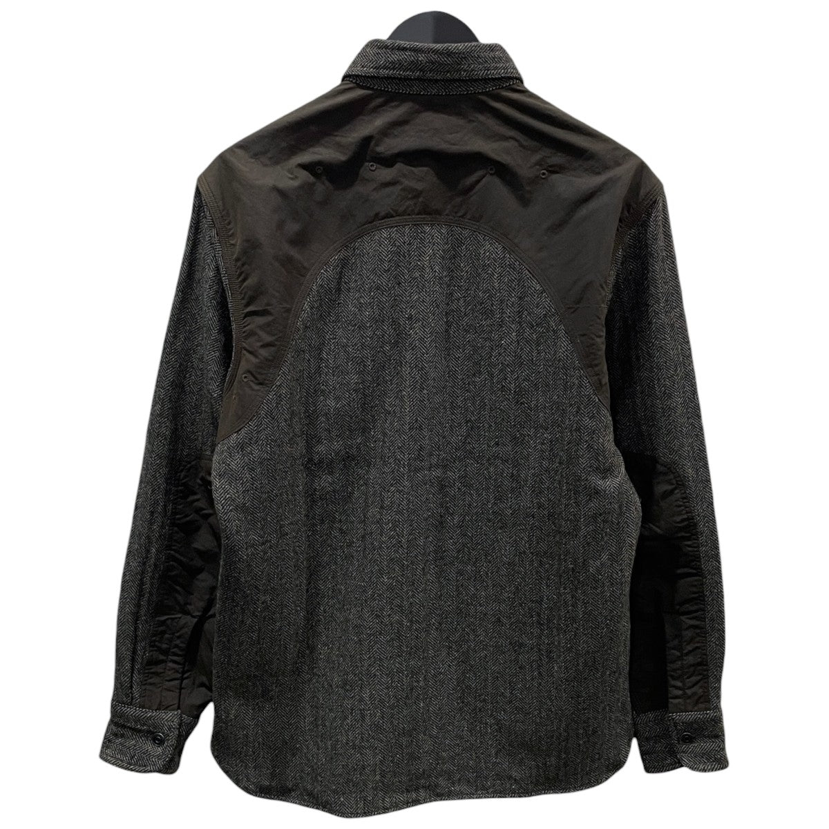 RRL オイルクロス パッチ ヘリンボーン ワークシャツ Wool-Blend Shirt Jacket ウールブレンドシャツジャケット 古着・中古-2枚目のアイテム画像