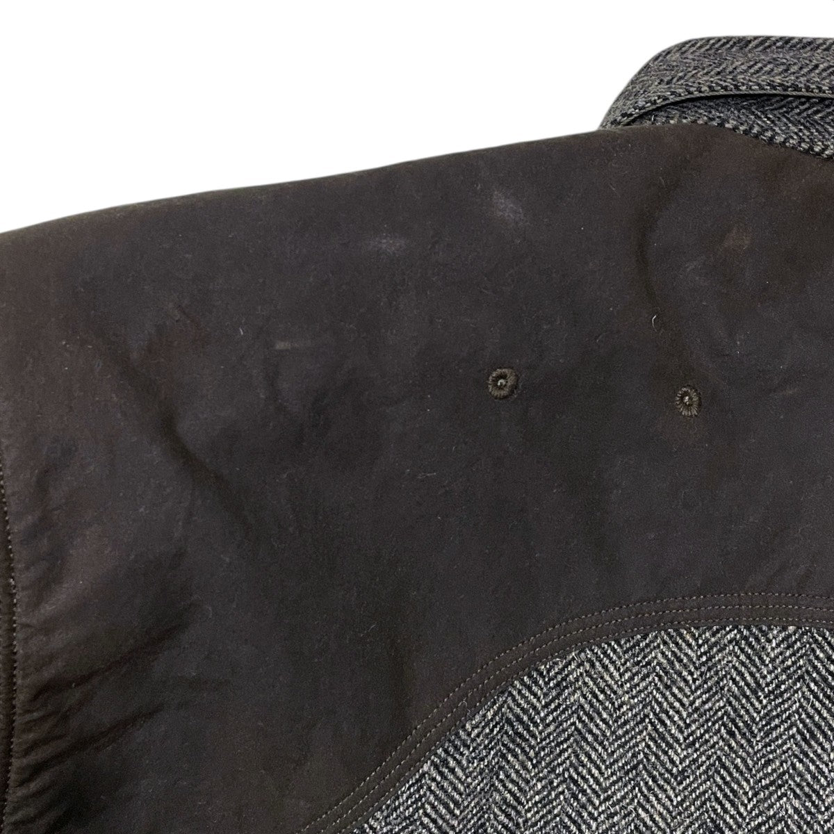 RRL オイルクロス パッチ ヘリンボーン ワークシャツ Wool-Blend Shirt Jacket ウールブレンドシャツジャケット 古着・中古-5枚目のアイテム画像