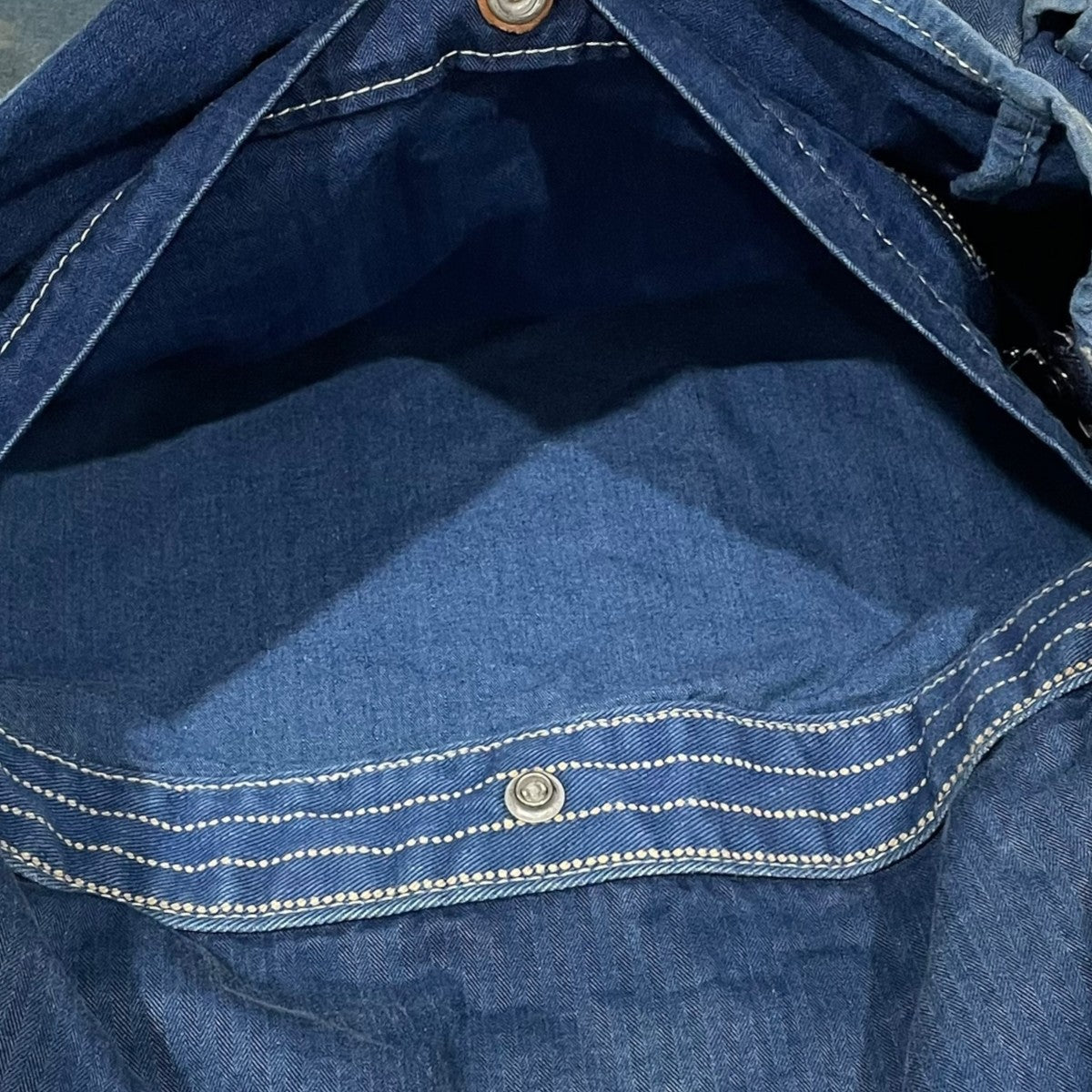 RRL ストライプ柄ショルダーバッグ ウォバッシュストライプ メールバッグ 古着・中古-7枚目のアイテム画像