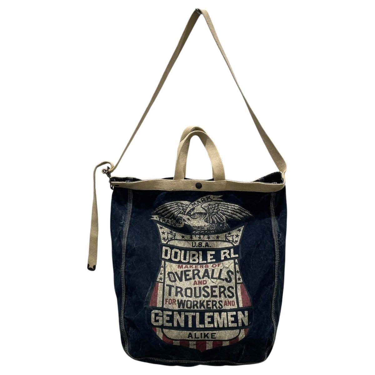 RRL 2WAYショルダーバッグ トートバッグ NDIGO MARKET TOTE BAG インディゴ マーケット トートバッグ 古着・中古-1枚目のアイテム画像
