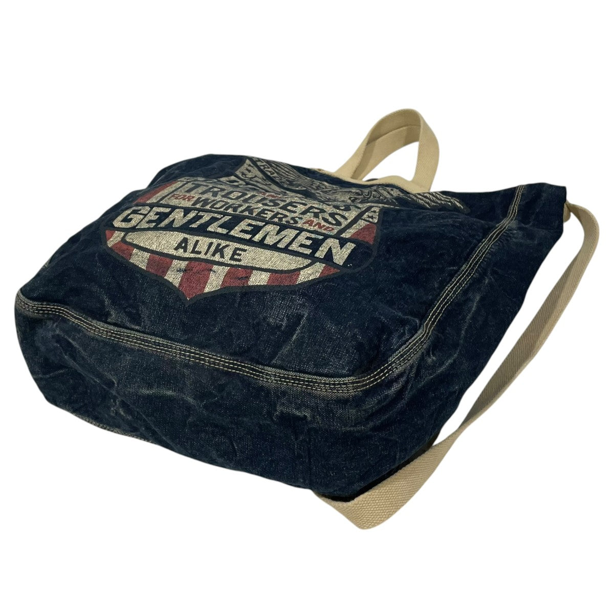 RRL 2WAYショルダーバッグ トートバッグ NDIGO MARKET TOTE BAG インディゴ マーケット トートバッグ 古着・中古-3枚目のアイテム画像