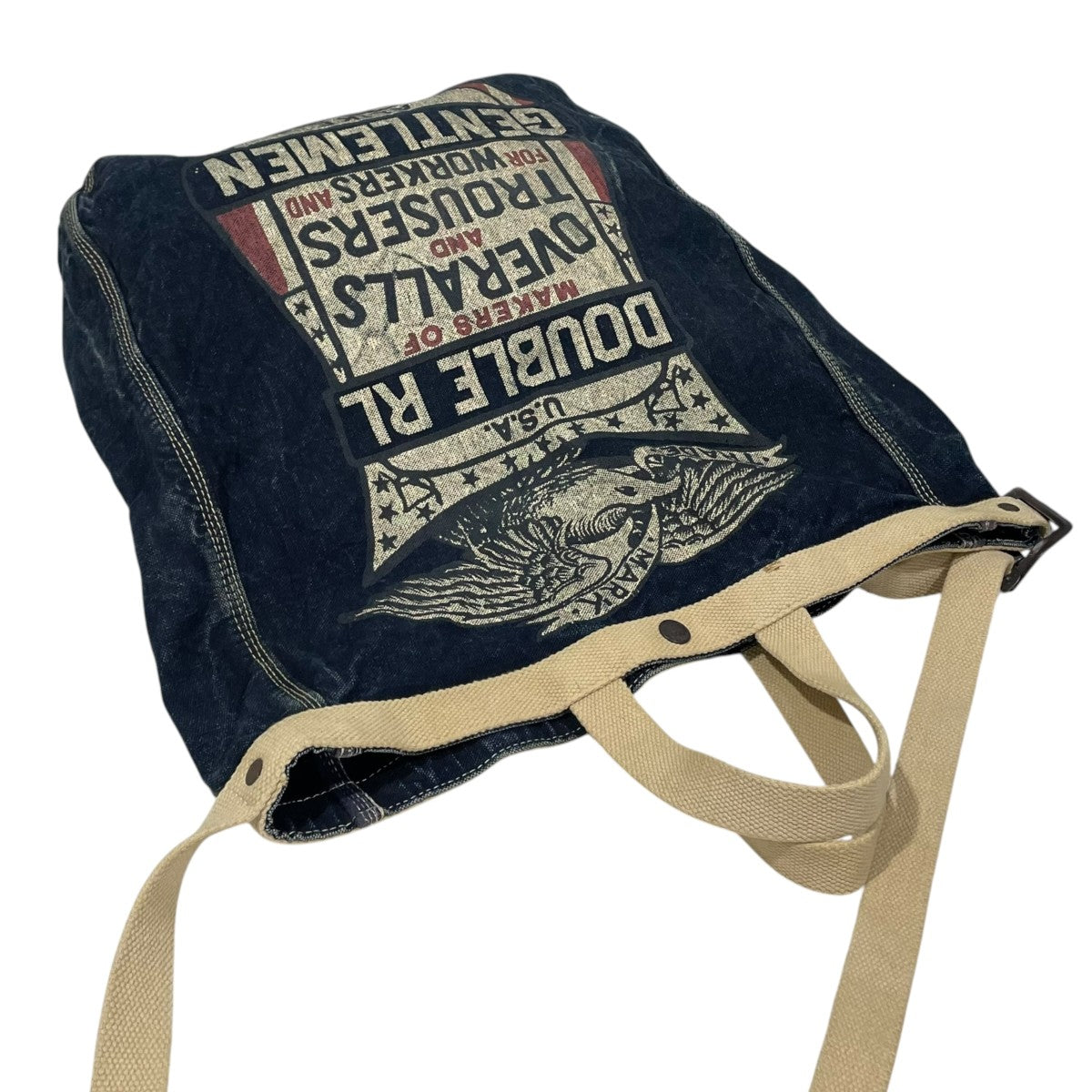 RRL 2WAYショルダーバッグ トートバッグ NDIGO MARKET TOTE BAG インディゴ マーケット トートバッグ 古着・中古-4枚目のアイテム画像