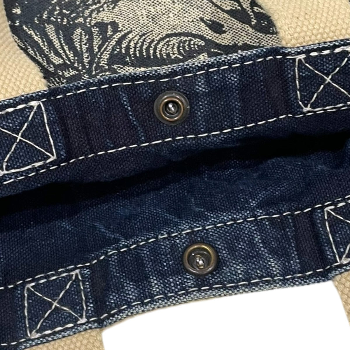 RRL 2WAYショルダーバッグ トートバッグ NDIGO MARKET TOTE BAG インディゴ マーケット トートバッグ 古着・中古-5枚目のアイテム画像
