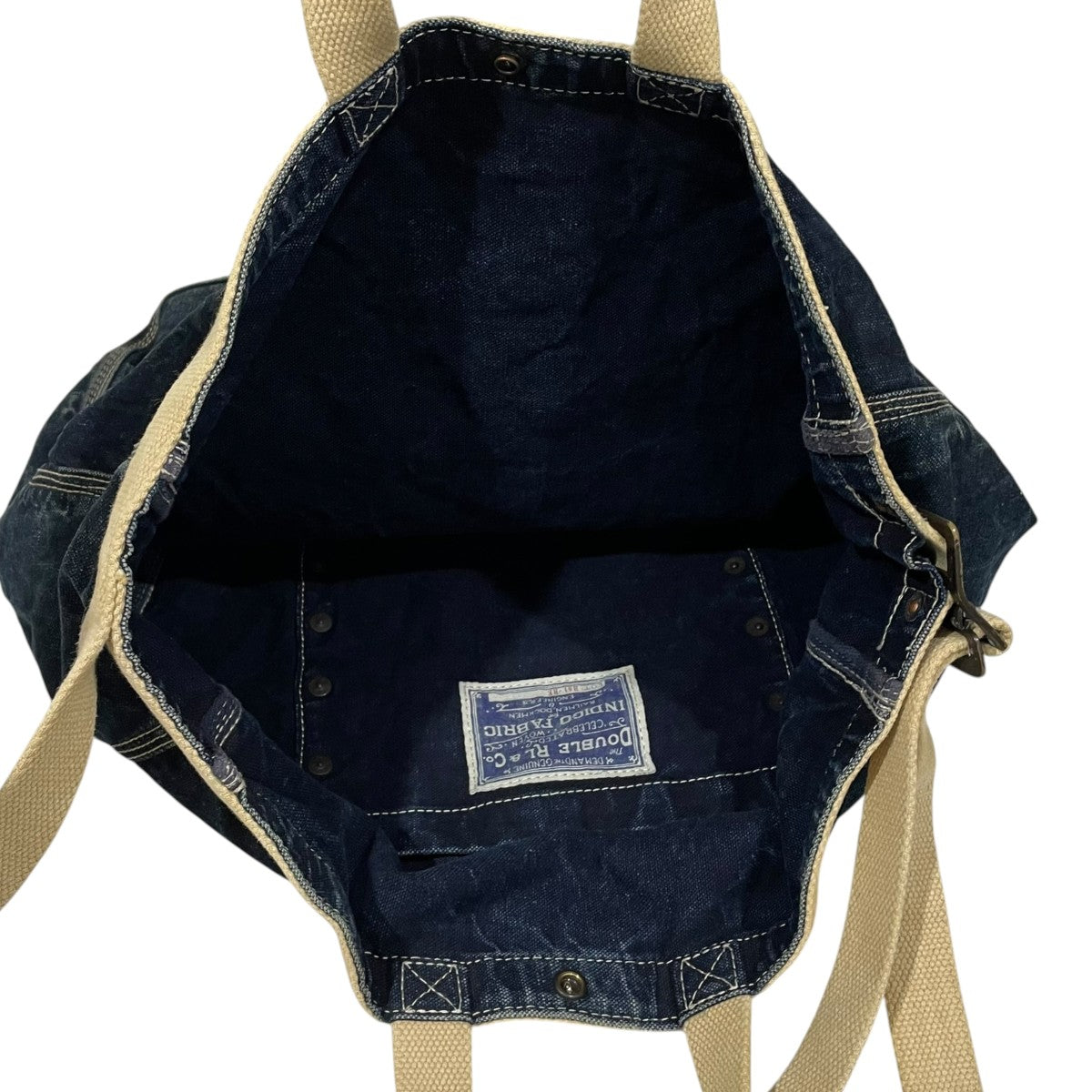 RRL 2WAYショルダーバッグ トートバッグ NDIGO MARKET TOTE BAG インディゴ マーケット トートバッグ 古着・中古-8枚目のアイテム画像