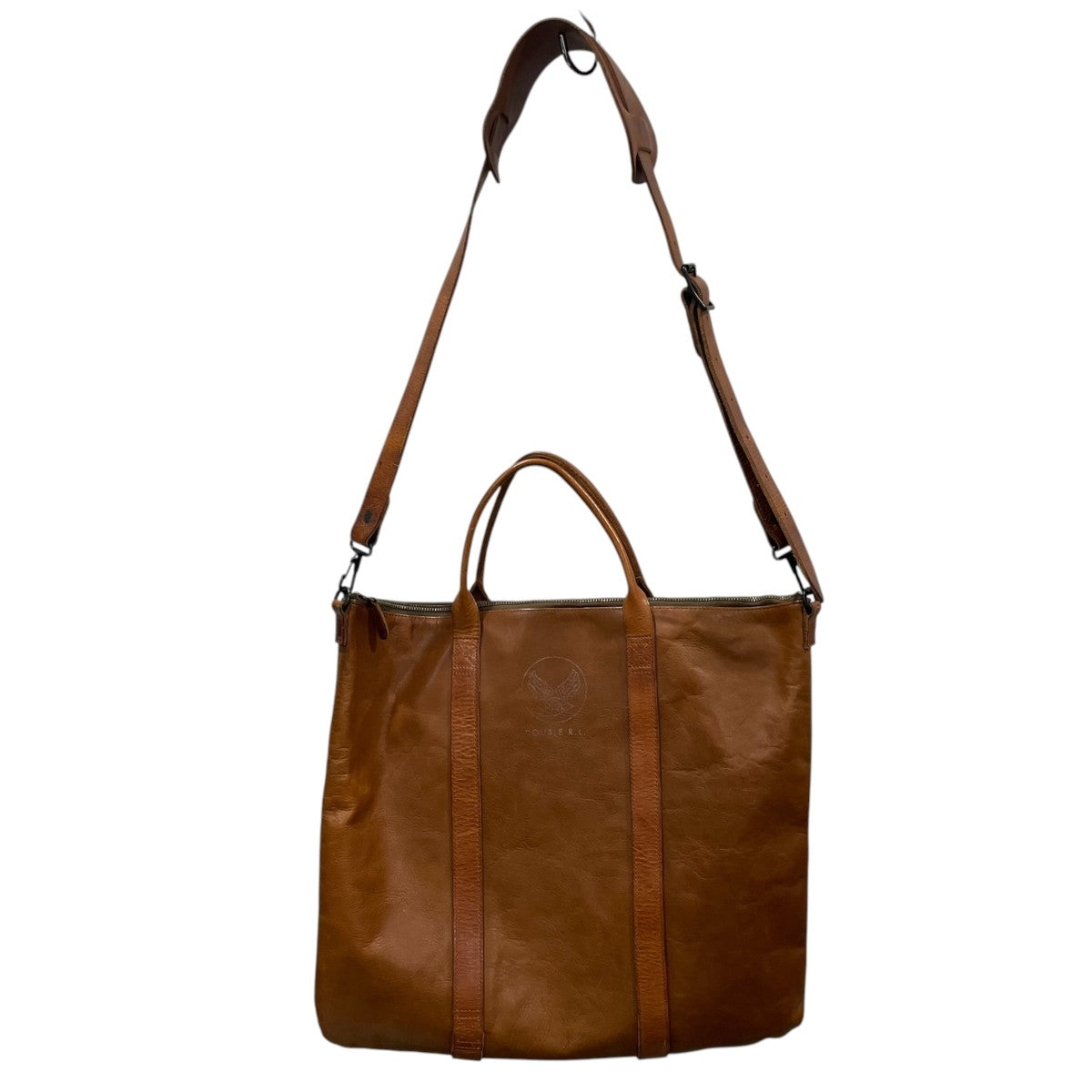 RRL 2WAYレザーショルダーバッグ トートバッグ Leather A-2 Helmet Bag レザーA2 ヘルメットバッグ 0036755528 古着・中古-1枚目のアイテム画像