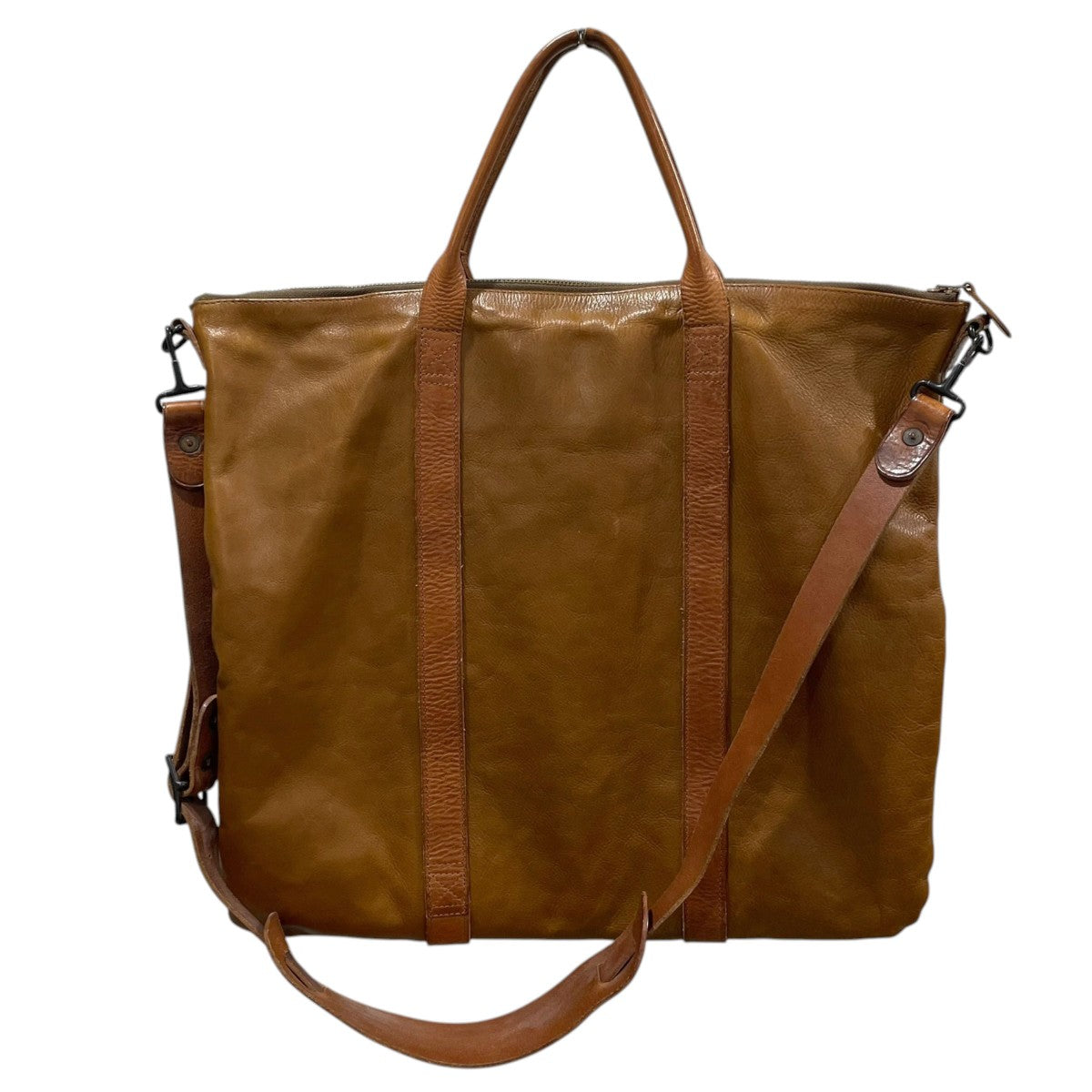 RRL 2WAYレザーショルダーバッグ トートバッグ Leather A-2 Helmet Bag レザーA2 ヘルメットバッグ 0036755528 古着・中古-3枚目のアイテム画像