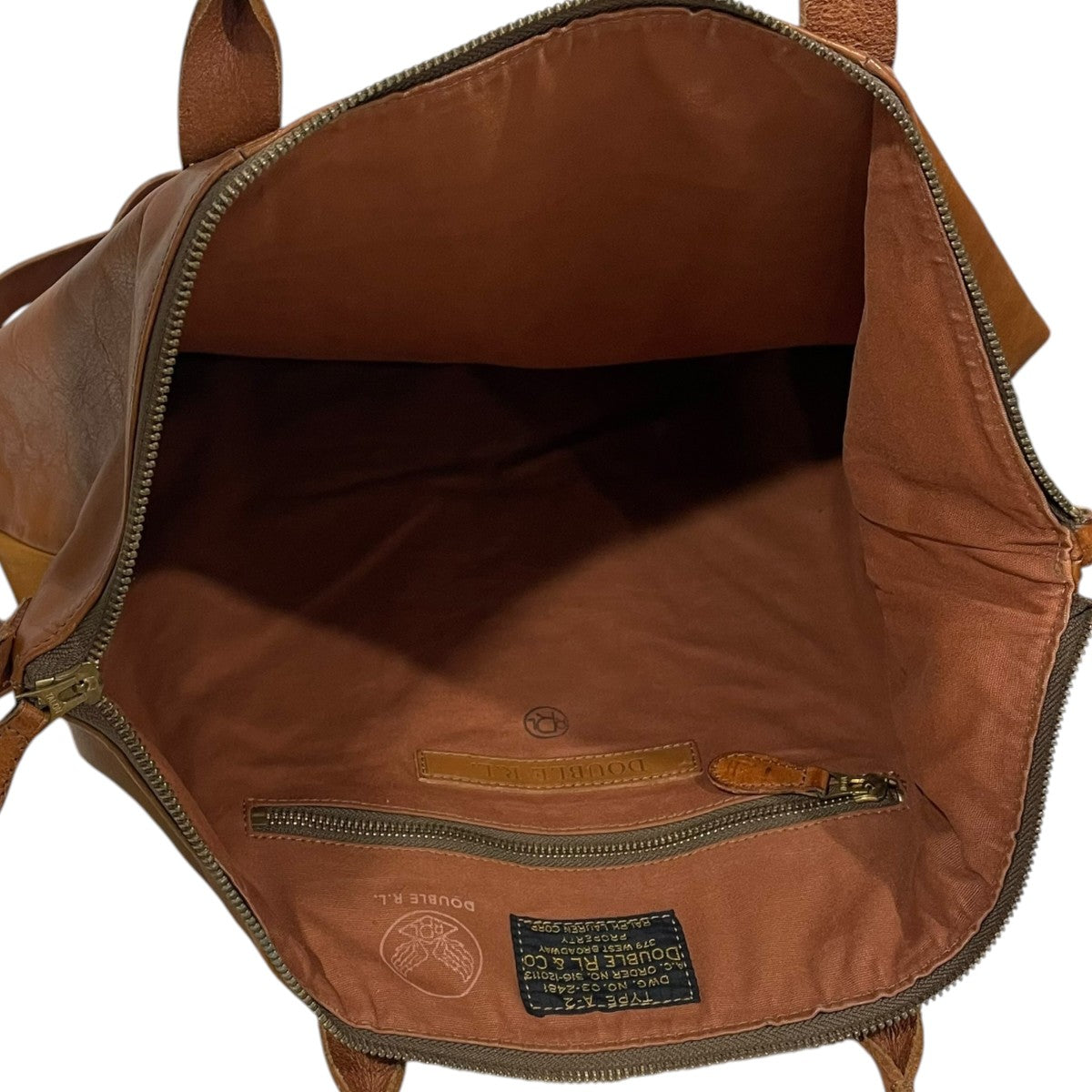 RRL 2WAYレザーショルダーバッグ トートバッグ Leather A-2 Helmet Bag レザーA2 ヘルメットバッグ 0036755528 古着・中古-5枚目のアイテム画像