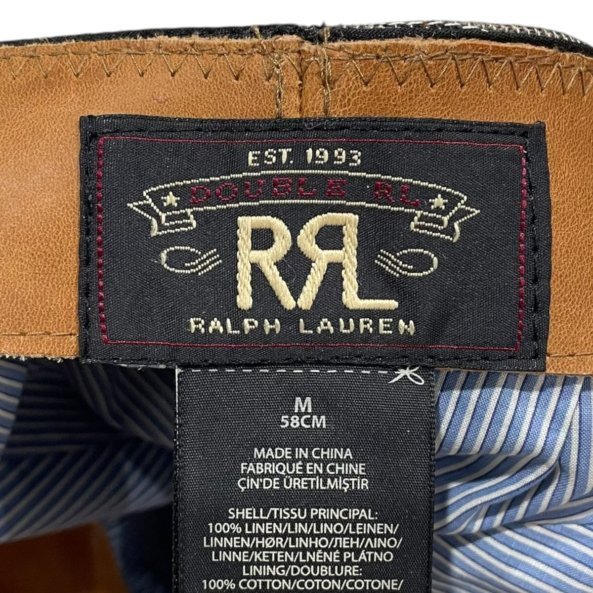 RRL(ダブルアールエル) ハウンドトゥースチェック柄リネンキャスケット