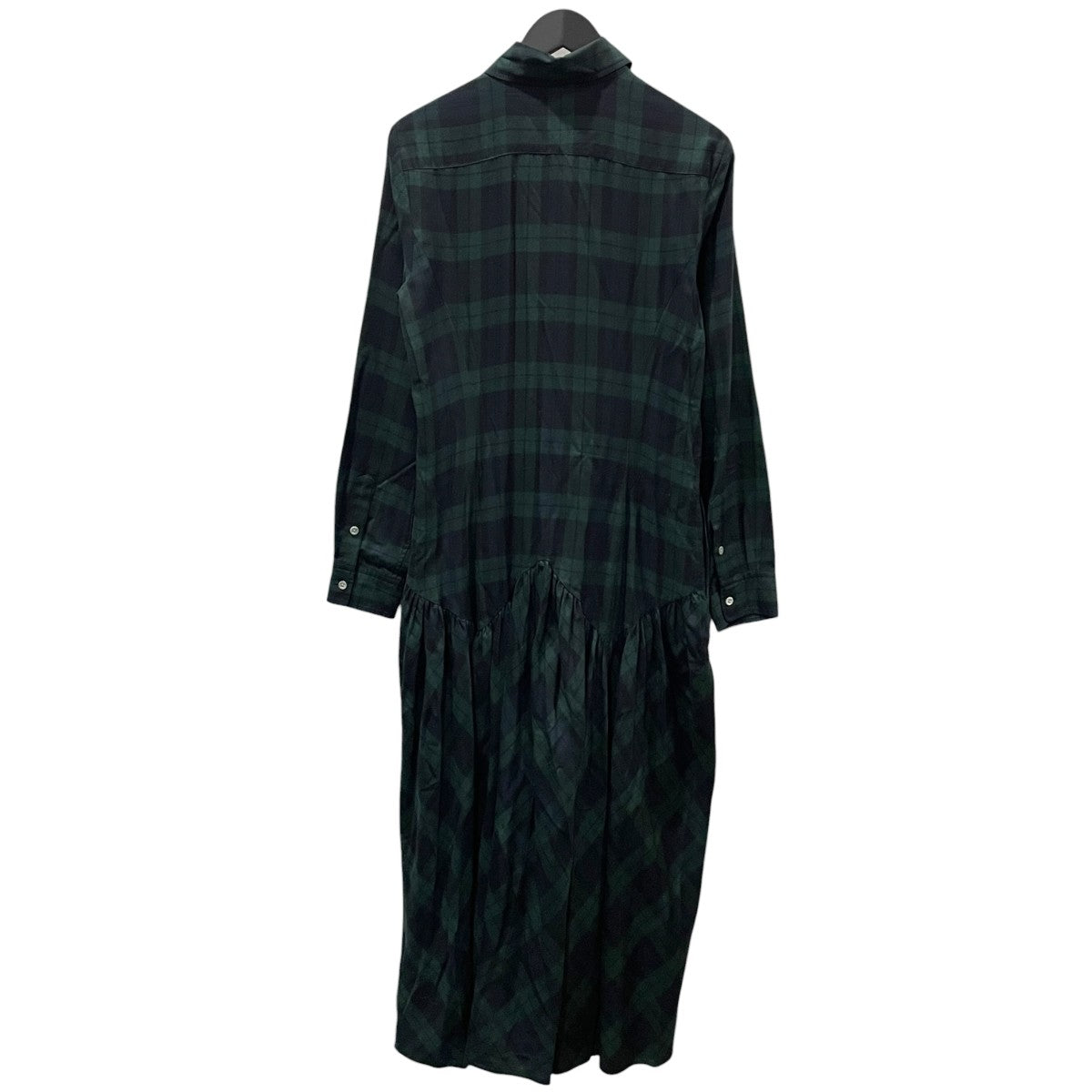 ブラックウォッチチェック柄ロングシャツワンピース チェック Aライン シャツドレス WMPODRSNFA20764