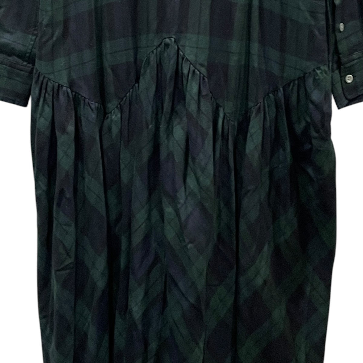 ブラックウォッチチェック柄ロングシャツワンピース チェック Aライン シャツドレス WMPODRSNFA20764