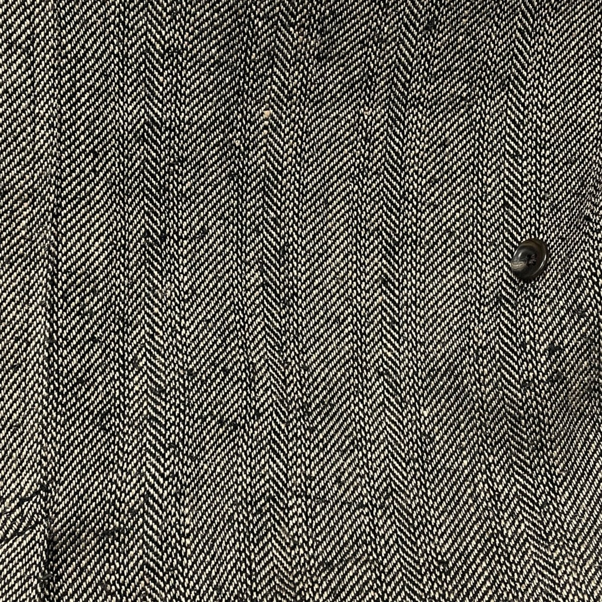 20SS ヘリンボーン柄Aラインロングコート NARROW RAPEL DUSTER COAT ナローラペル ダスターコート 201OJ-JK06