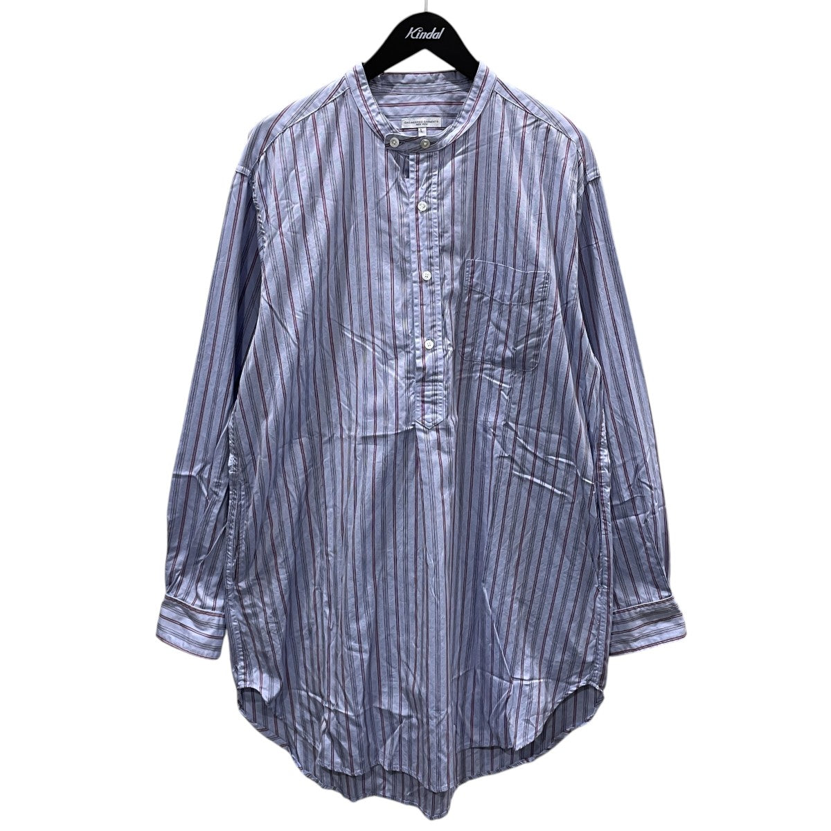 Engineered Garments 20SS ストライプ柄バンドカラーロングシャツ Banded Collar Long Shirt - Multi Color Tailor St．DI022 古着・中古-1枚目のアイテム画像