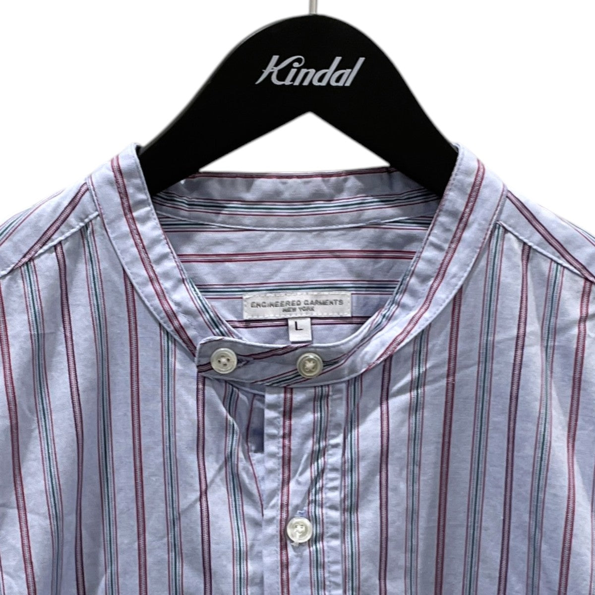 Engineered Garments 20SS ストライプ柄バンドカラーロングシャツ Banded Collar Long Shirt - Multi Color Tailor St．DI022 古着・中古-3枚目のアイテム画像
