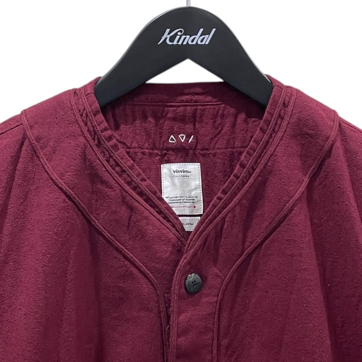 VISVIM ビズビム18SS DUGOUTSHIRT L/S ダグアウトシャツ VISVIM(ビズビム) 19SS ノーカラーシャツ DUGOUT SHIRT L／S