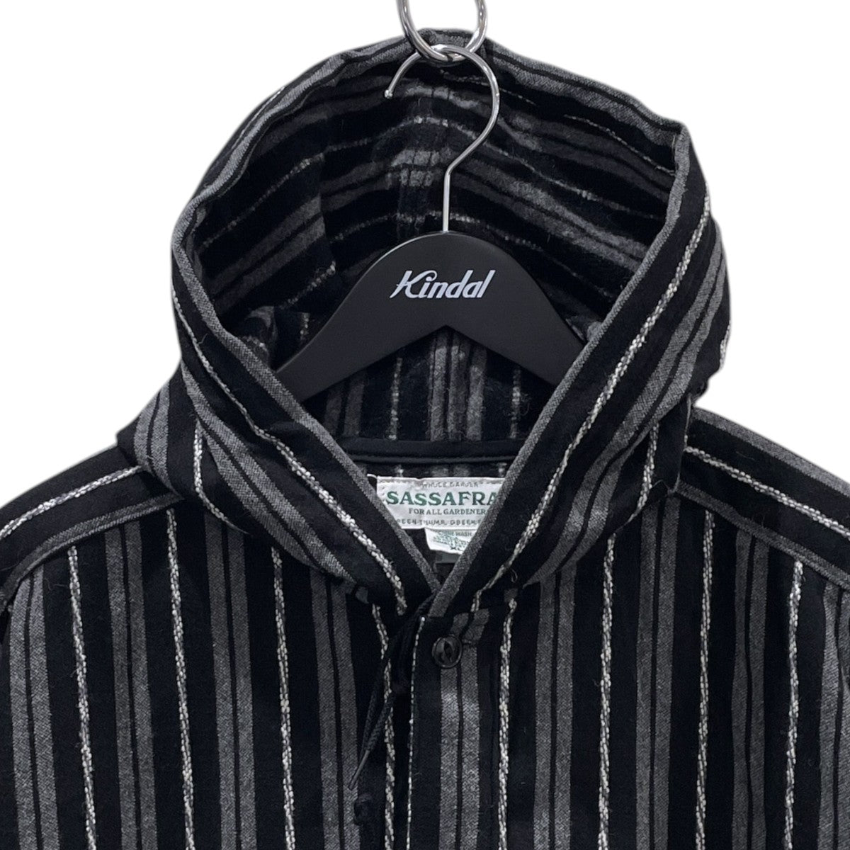 19AW ストライプ柄フーデッドジャケット Landscaper Shell Bud Half - Stripe-Blanket ンドスケーパー シェル バド ハーフ ブランケットジャケット