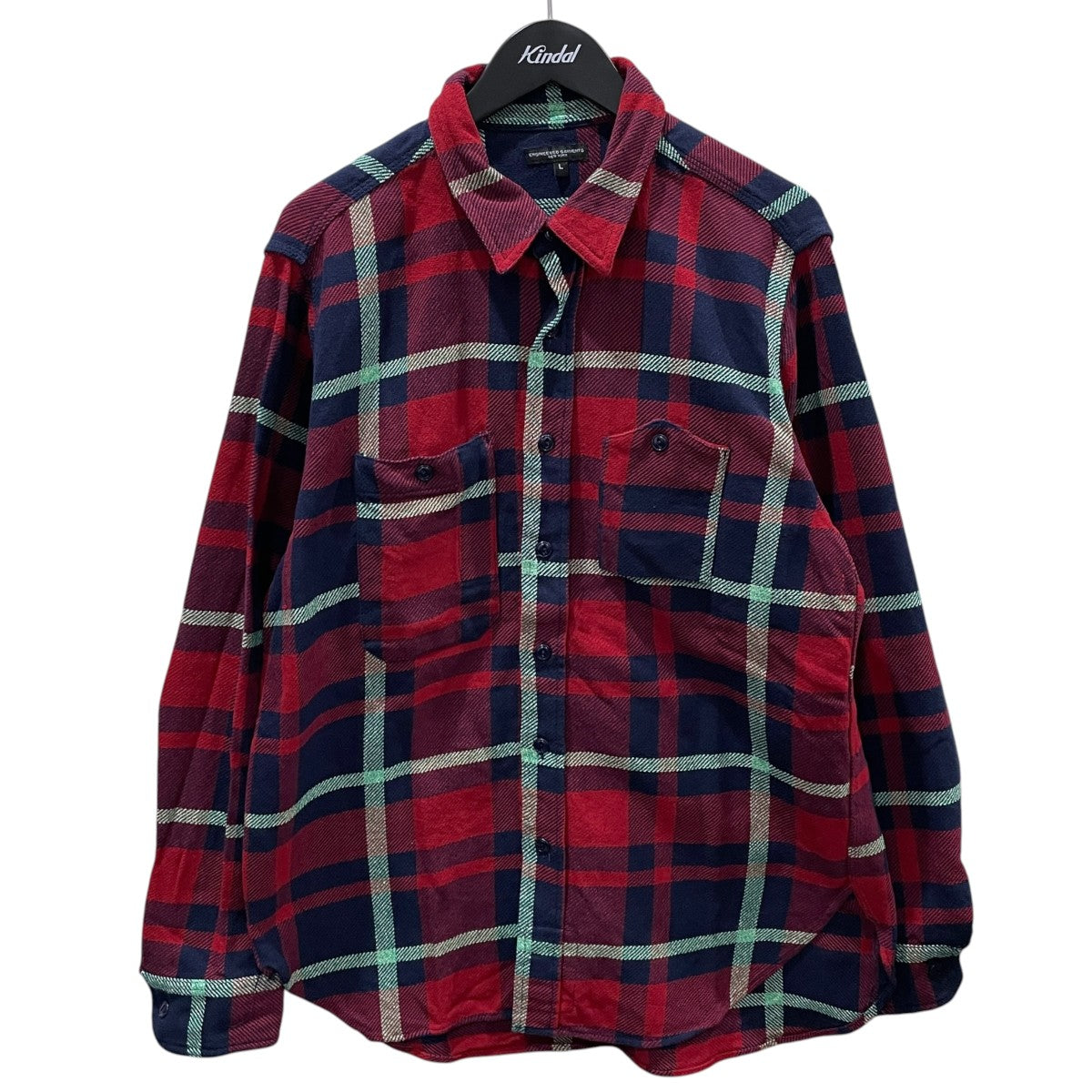 Engineered Garments チェック柄フランネルシャツ Work Shirt ワークシャツ 山型ポケット 古着・中古-1枚目のアイテム画像