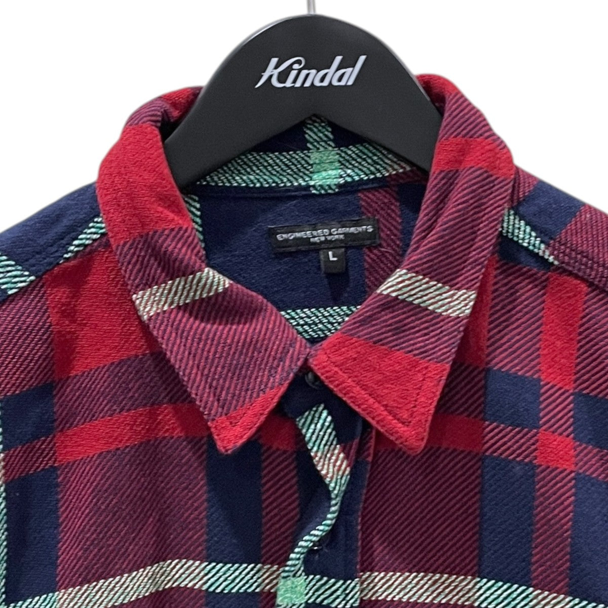 Engineered Garments チェック柄フランネルシャツ Work Shirt ワークシャツ 山型ポケット 古着・中古-3枚目のアイテム画像
