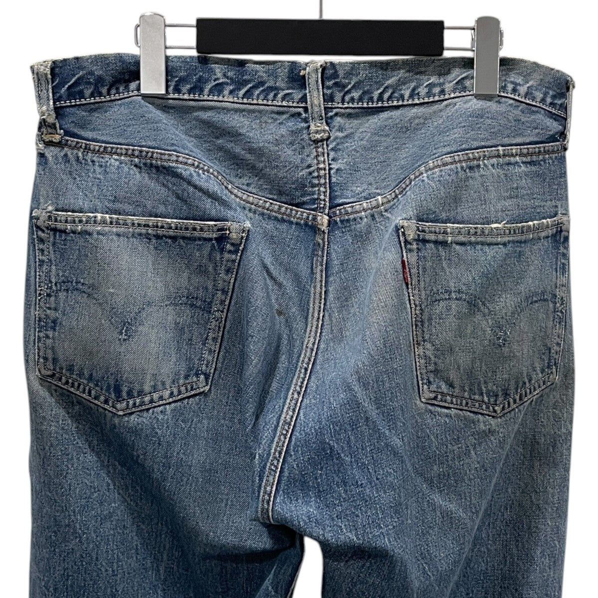 デニムパンツ 隠しリベット Vステッチ ボタン裏M BIG E