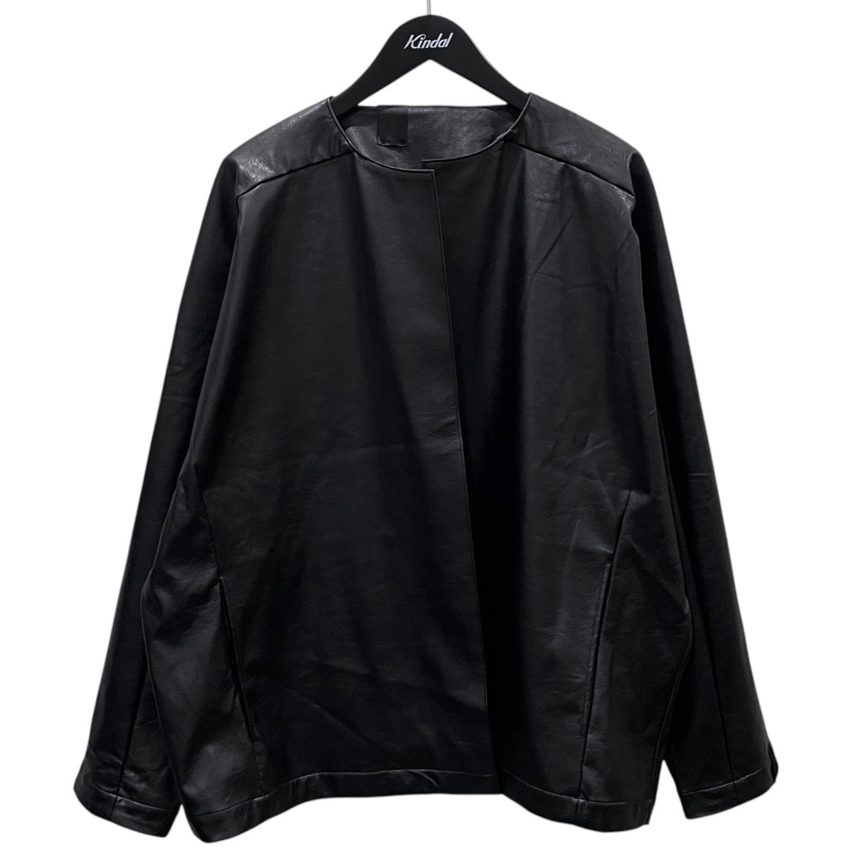 24SS フェイクレザーボタンレスノーカラージャケット BLOUSON ブルゾン 2241-BL07-005