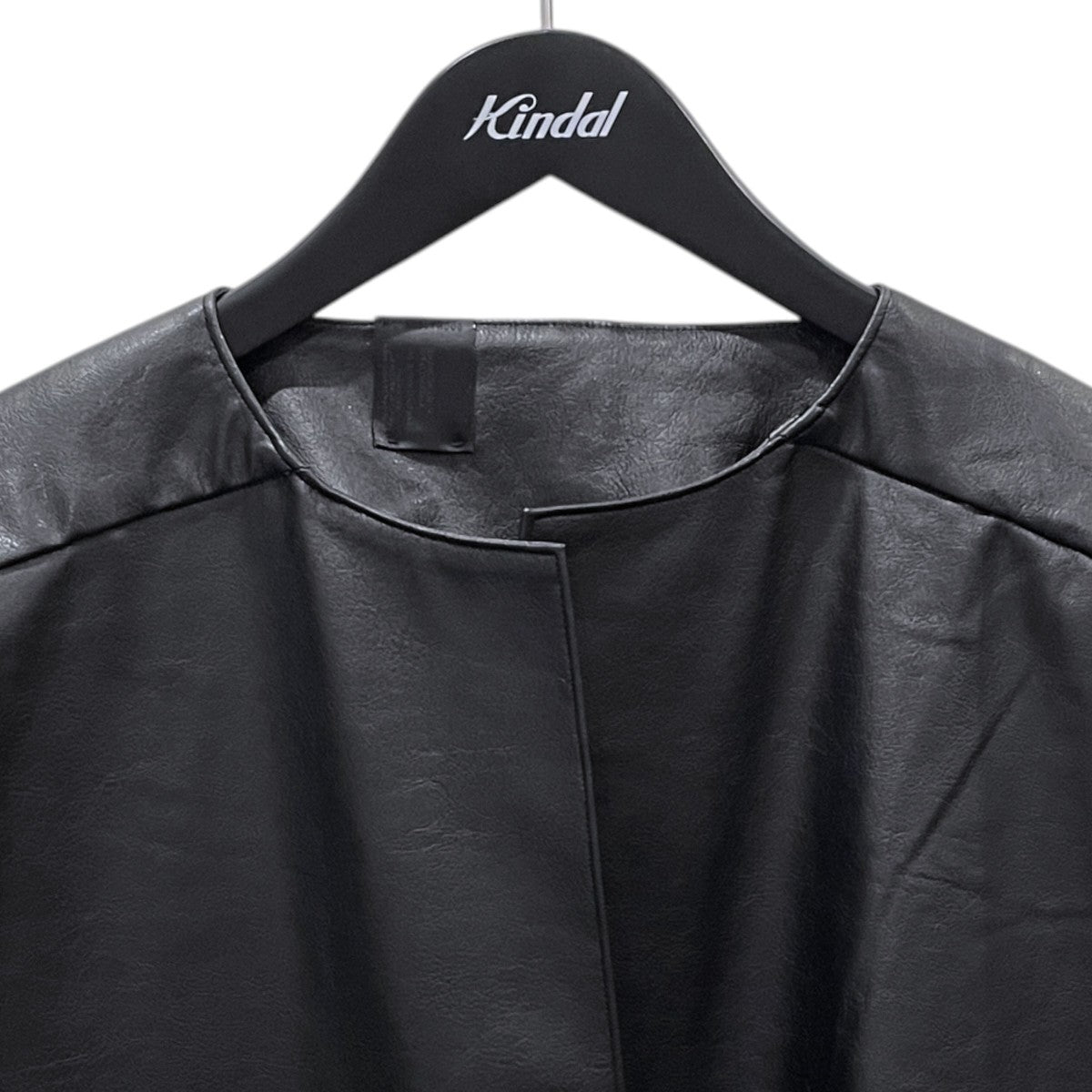 N．HOOLYWOOD 24SS フェイクレザーボタンレスノーカラージャケット BLOUSON ブルゾン 2241-BL07-005 古着・中古-3枚目のアイテム画像