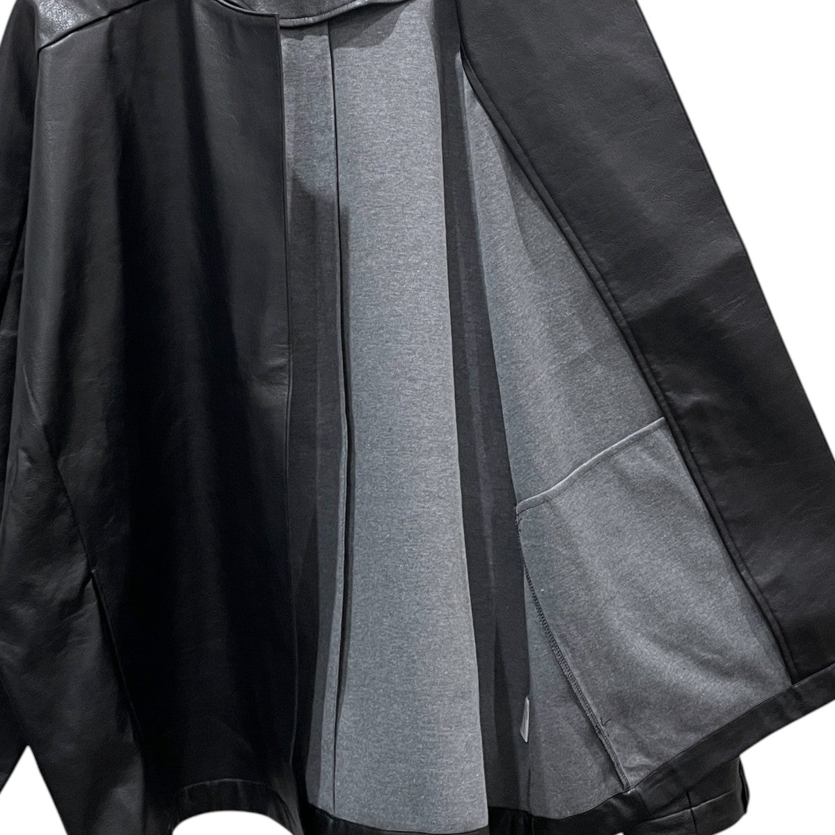 N．HOOLYWOOD 24SS フェイクレザーボタンレスノーカラージャケット BLOUSON ブルゾン 2241-BL07-005 古着・中古-4枚目のアイテム画像