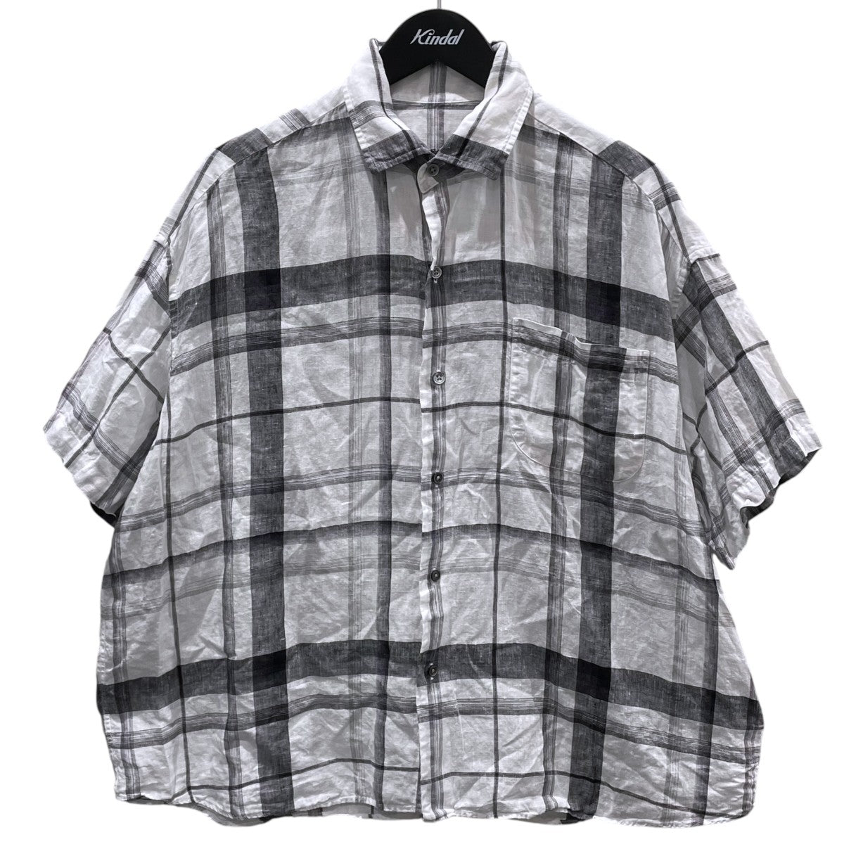 Porter Classic チェック柄半袖リネンシャツ BEAT WRITER SHIRT (LEGGIUNO GHIBLI SOFT LINEN) ビートライターシャツ PC-016-1860 古着・中古-1枚目のアイテム画像