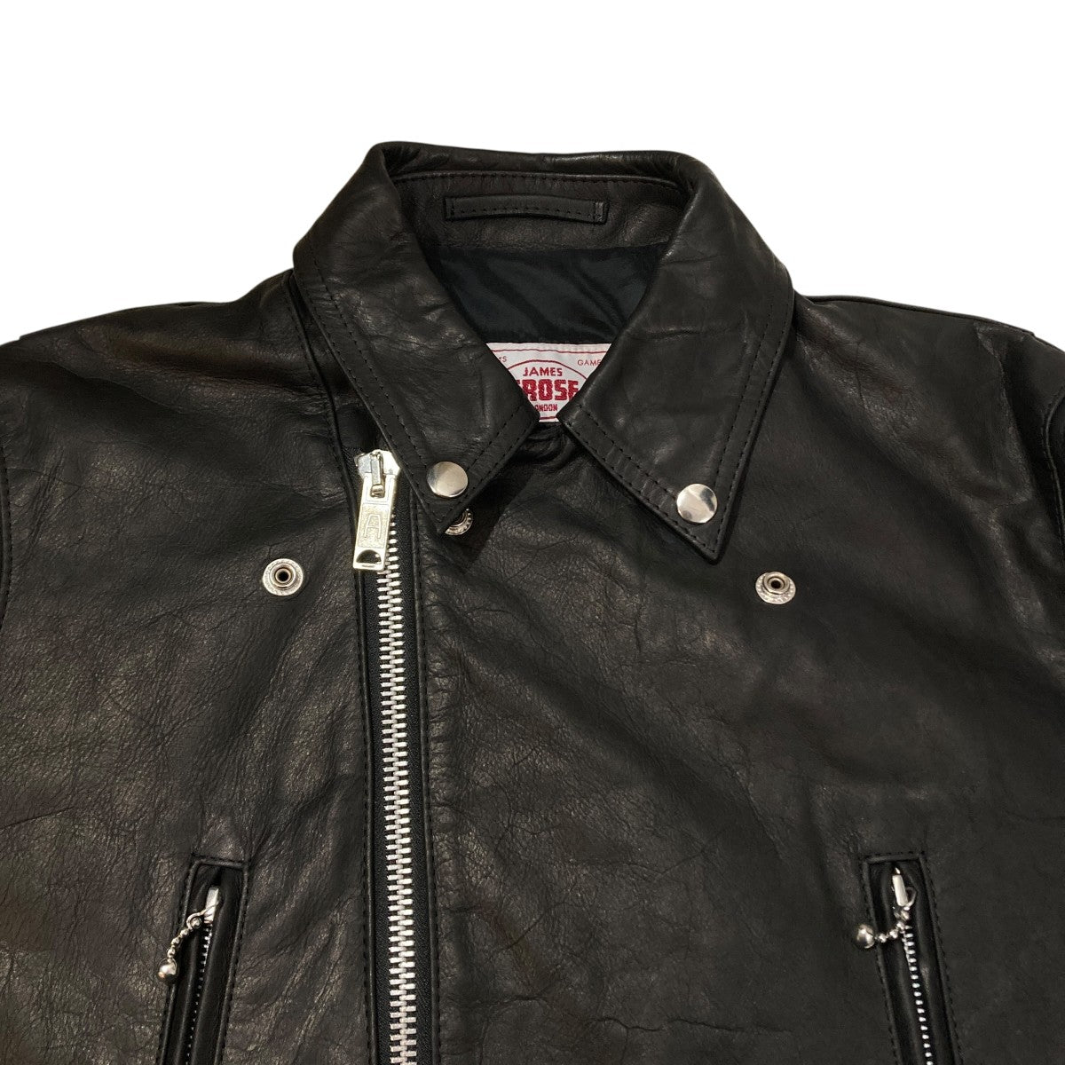 JAMES GROSE×marka HORSE LEATHER ／ライダースレザージャケット 古着・中古-3枚目のアイテム画像