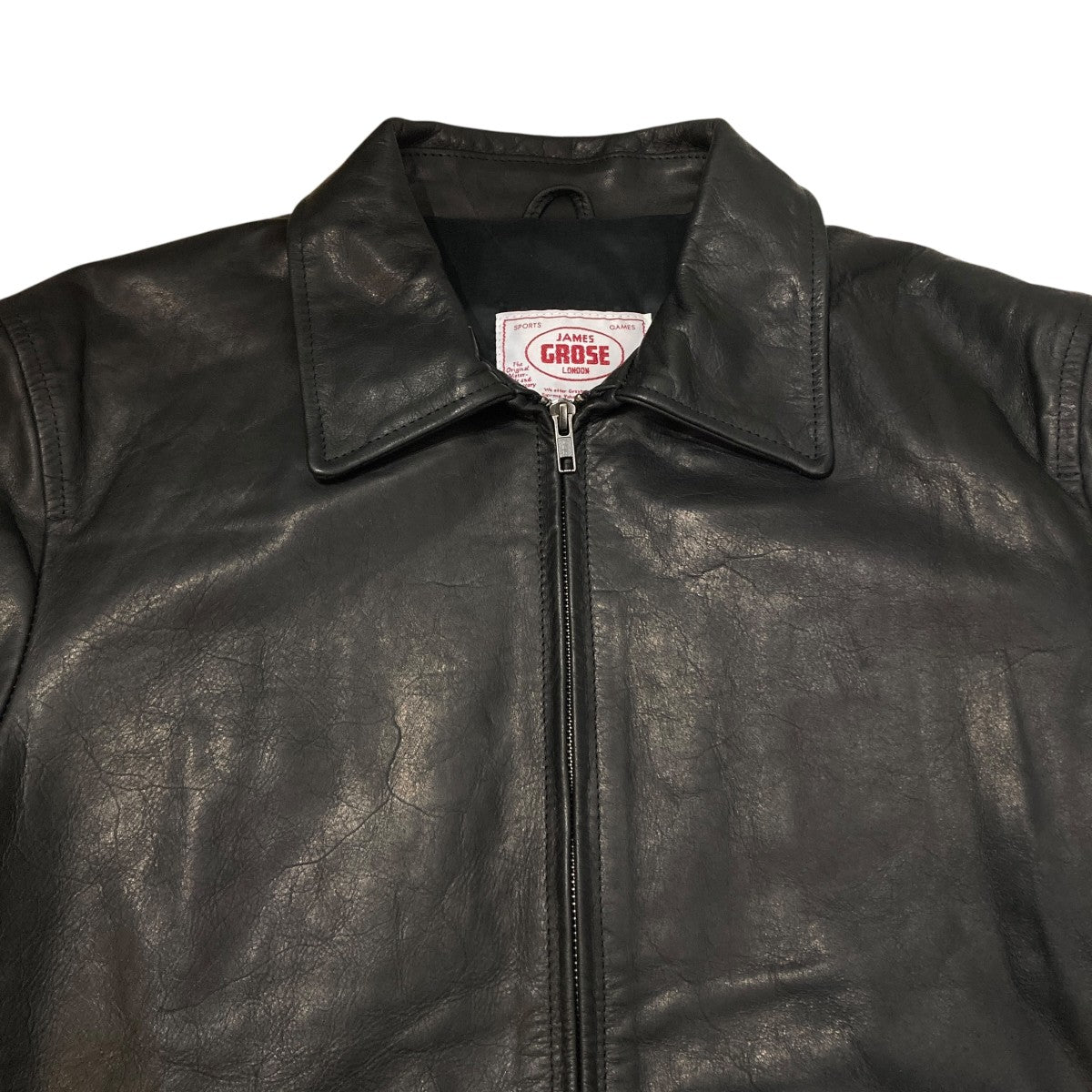 JAMES GROSE HORSE LEATHER ／ｼﾝｸﾞﾙレザージャケット 古着・中古-3枚目のアイテム画像