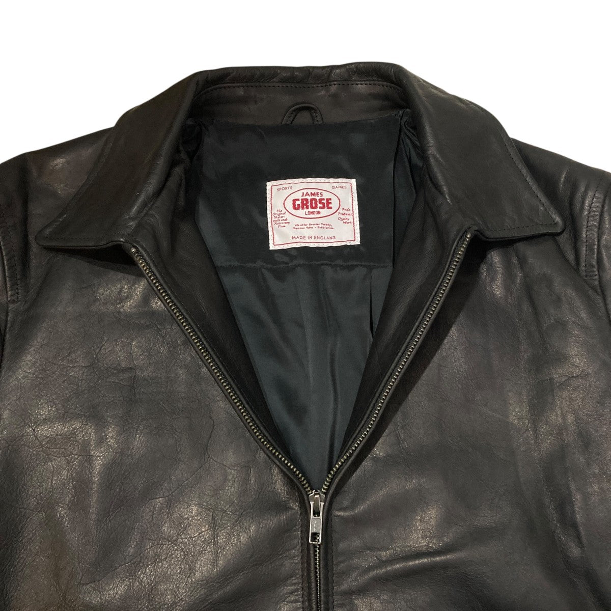 JAMES GROSE HORSE LEATHER ／ｼﾝｸﾞﾙレザージャケット 古着・中古-4枚目のアイテム画像