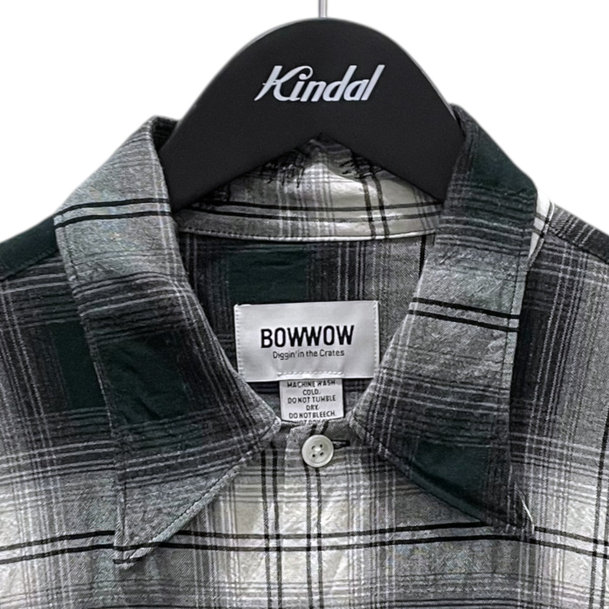 BOWWOW 26SS チェック柄リメイクシャツ REMADE RAYON PLAID SHIRTS リメイド レーヨン プレイド シャツ エイジド BW261-RRPS 古着・中古-3枚目のアイテム画像