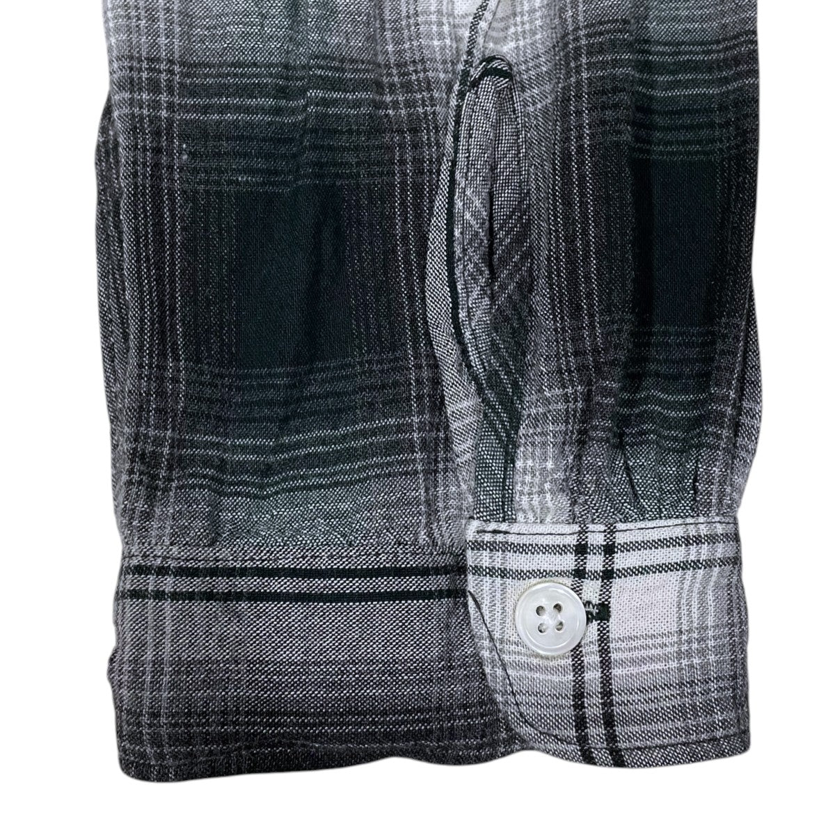 BOWWOW 26SS チェック柄リメイクシャツ REMADE RAYON PLAID SHIRTS リメイド レーヨン プレイド シャツ エイジド BW261-RRPS 古着・中古-4枚目のアイテム画像
