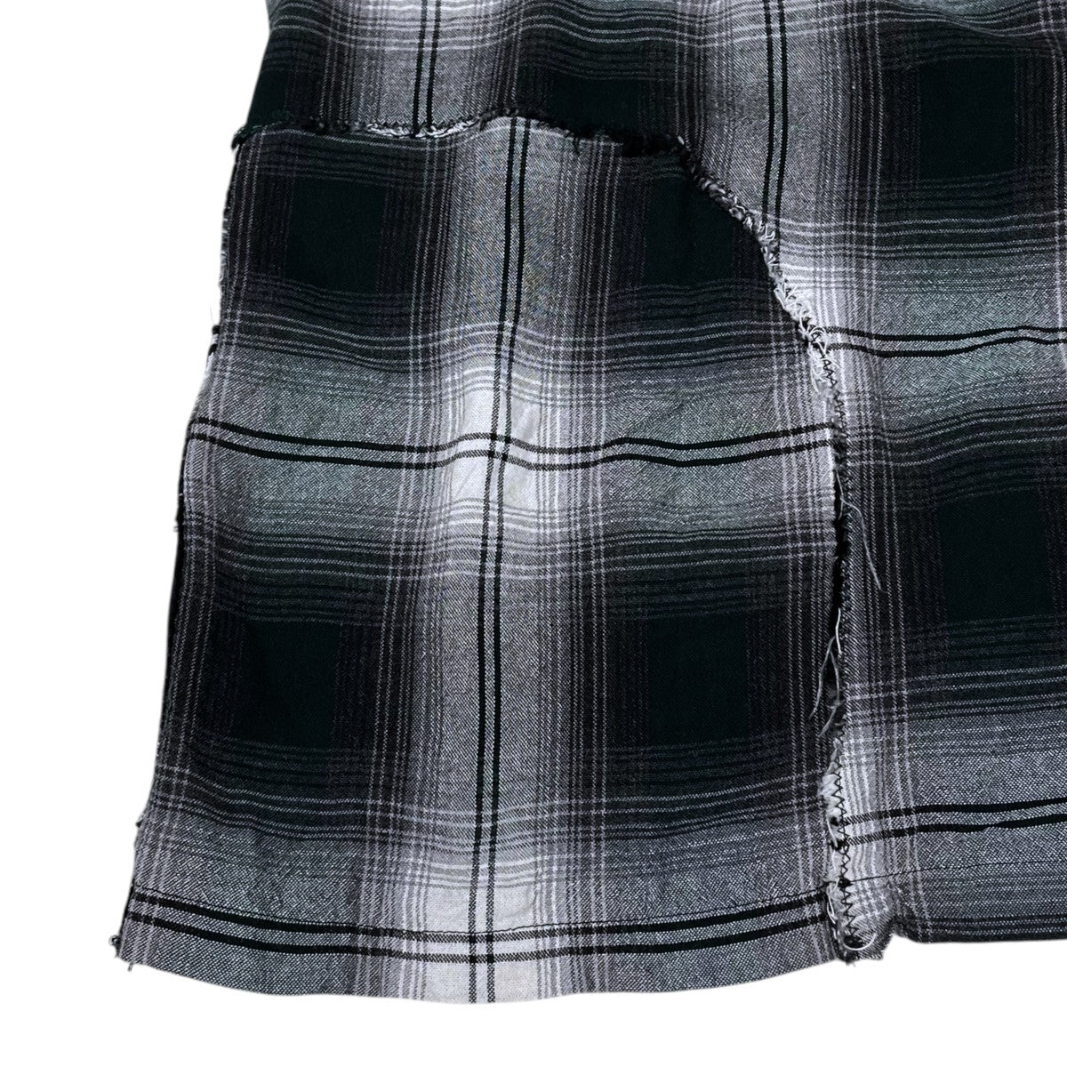 BOWWOW 26SS チェック柄リメイクシャツ REMADE RAYON PLAID SHIRTS リメイド レーヨン プレイド シャツ エイジド BW261-RRPS 古着・中古-6枚目のアイテム画像