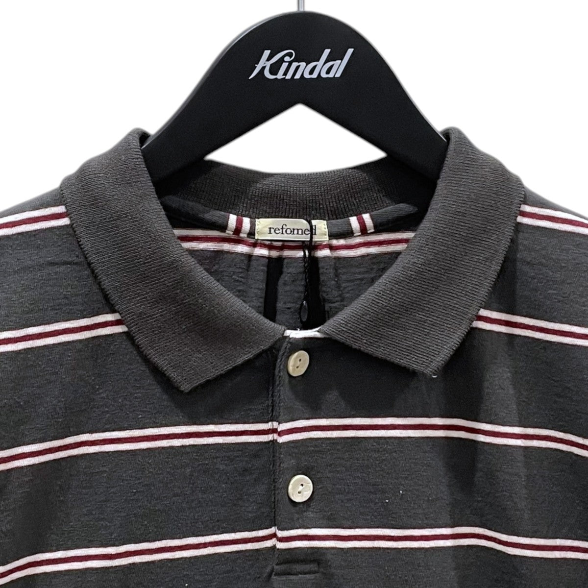 refomed 26SS ボーダー柄半袖ポロシャツ OLD MAN POLO BORDER オールドマンポロ ボーダー RECU-064 古着・中古-3枚目のアイテム画像