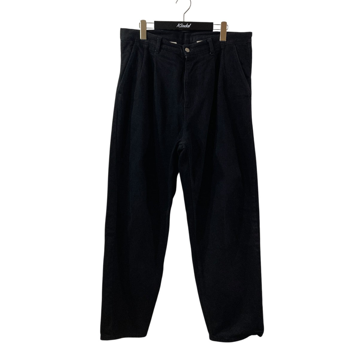 Selvage Denim Two Tuck Tapered PantsブラックデニムパンツGU251-40187RB