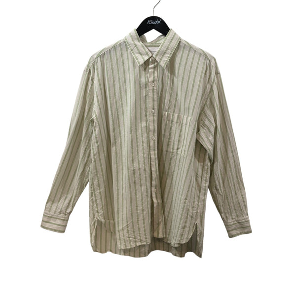 Cristaseya×salvatore piccolo ストライプ長袖シャツ 黄緑 サイズ M