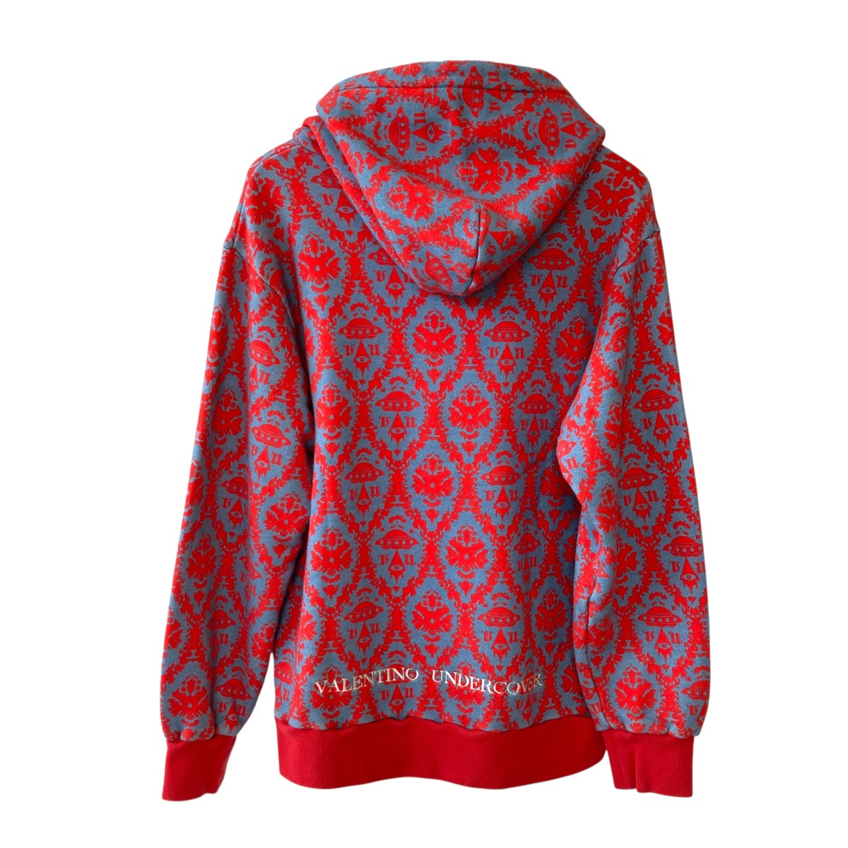UNDERCOVER×VALENTINO 19AW総柄プルオーバーパーカー 古着・中古-2枚目のアイテム画像
