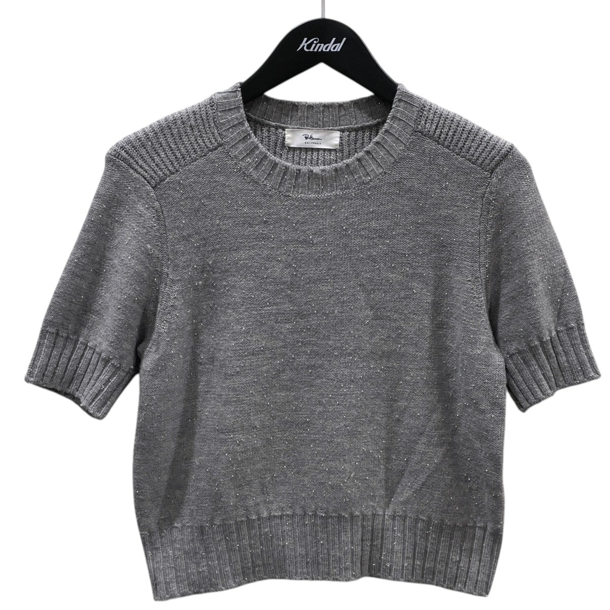 スパンコール半袖ニットセーター Sequins Wool Crew Neck Half Sleeve Knit PULLOVER 4210800166