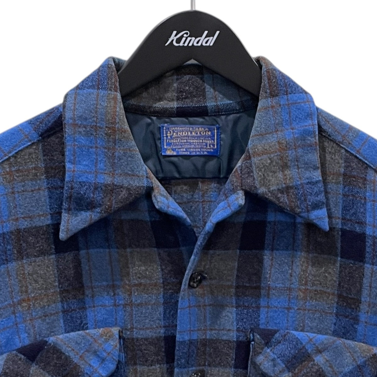 PENDLETON エルボーパッチ付き チェック柄オープンカラーシャツ 古着・中古-3枚目のアイテム画像