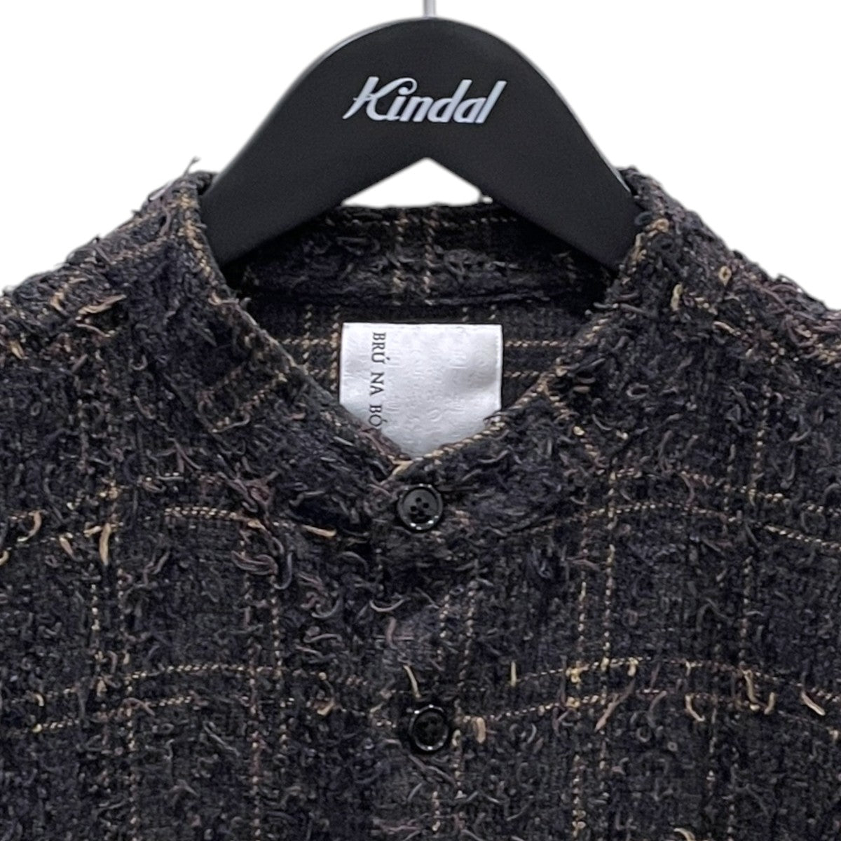 BRU NA BOINNE バンドカラーチェック柄シャツ BARBAS NAFF SHIRT 2 バルバスナフシャツ2号 4560 古着・中古-3枚目のアイテム画像