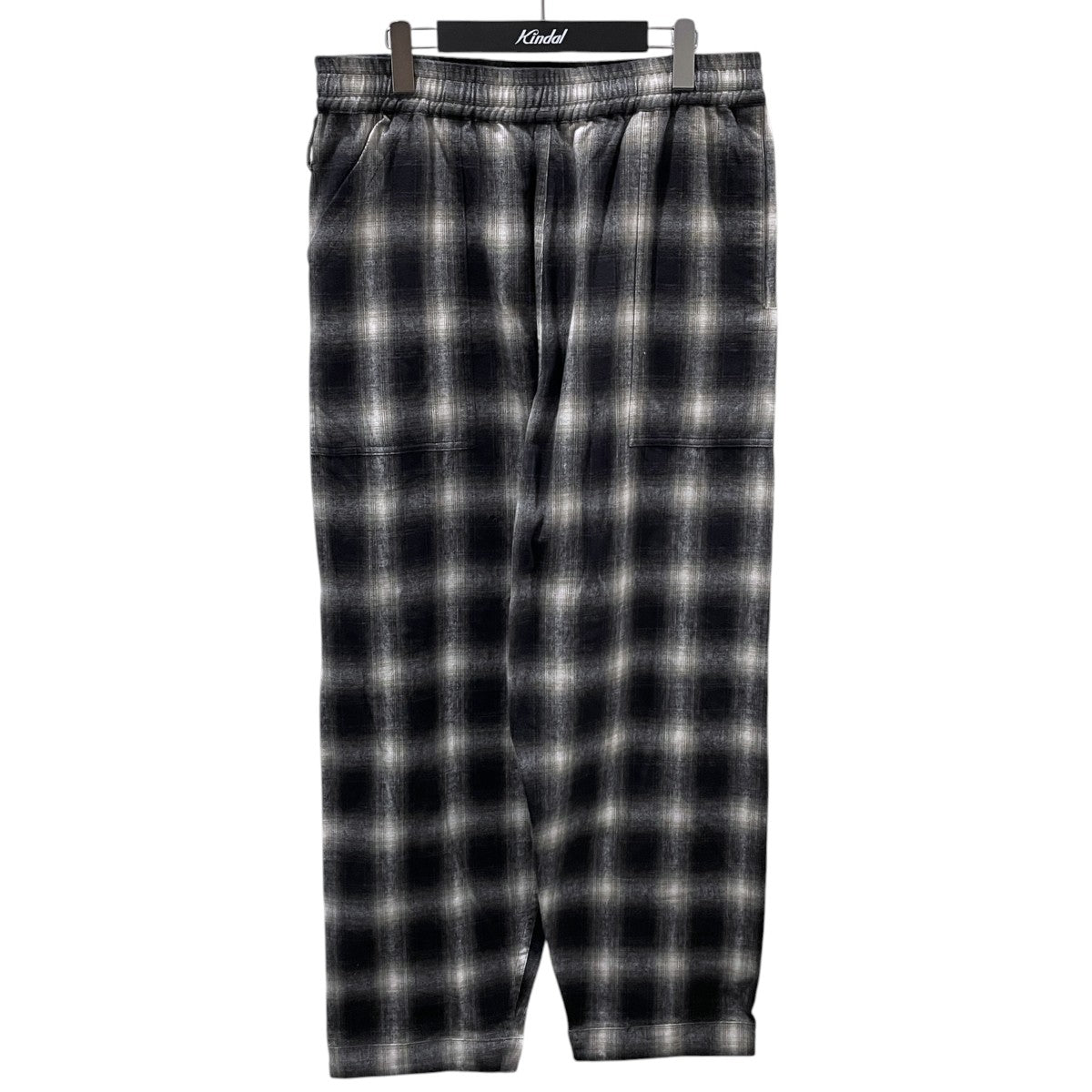 23AW オンブレチェック柄ネル生地イージーパンツ NIGHT PANTS NEL OMBRE BLACK PLAID ナイトパンツ PD-232-FBT-012