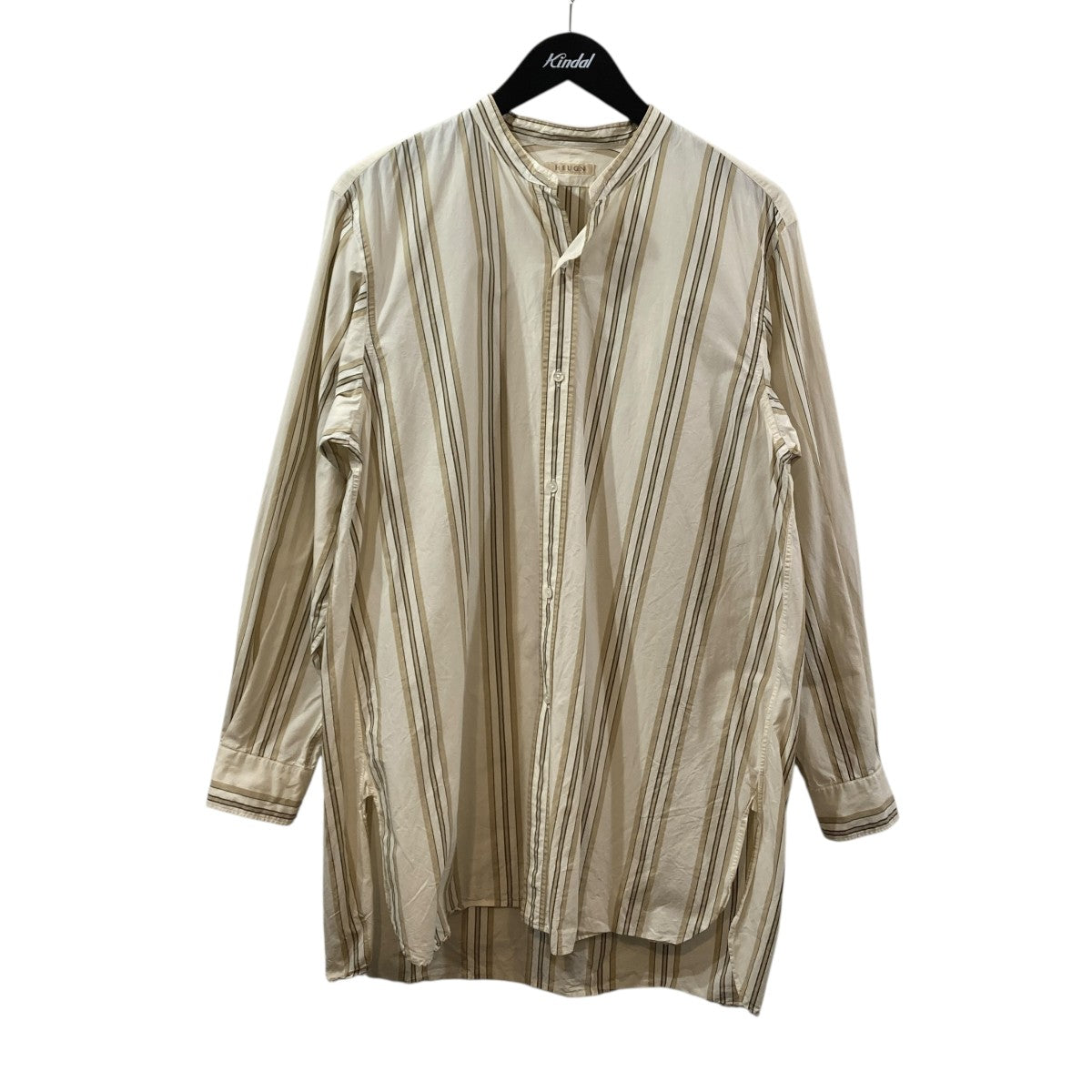 ストライプノーカラーシャツSHIRT005