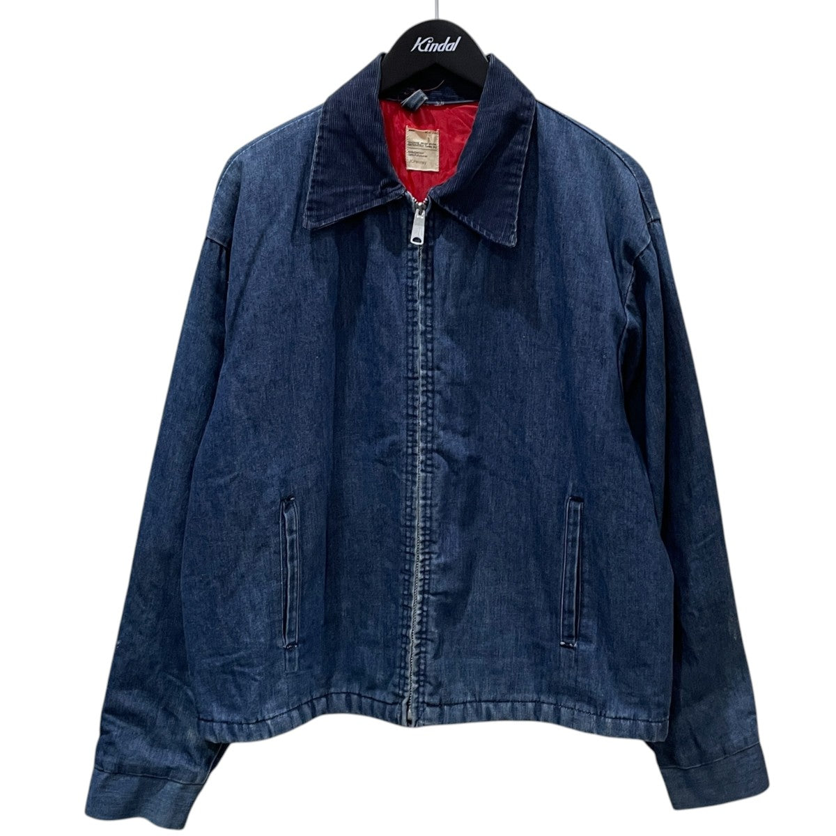 襟コーデュロイジップアップデニムジャケット Denim Work Jacket デニムワークジャケット