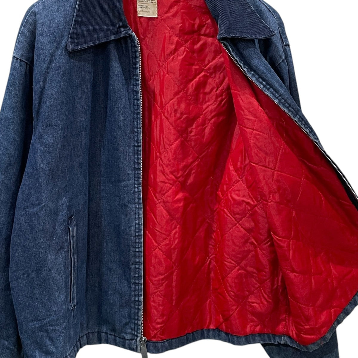 襟コーデュロイジップアップデニムジャケット Denim Work Jacket デニムワークジャケット