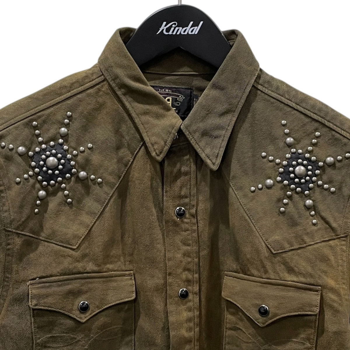 スタッズウエスタンシャツ Slim Fit Studded Denim Western Shirt スリムフィットスタデッドデニムウエスタンシャツ 782P05120001