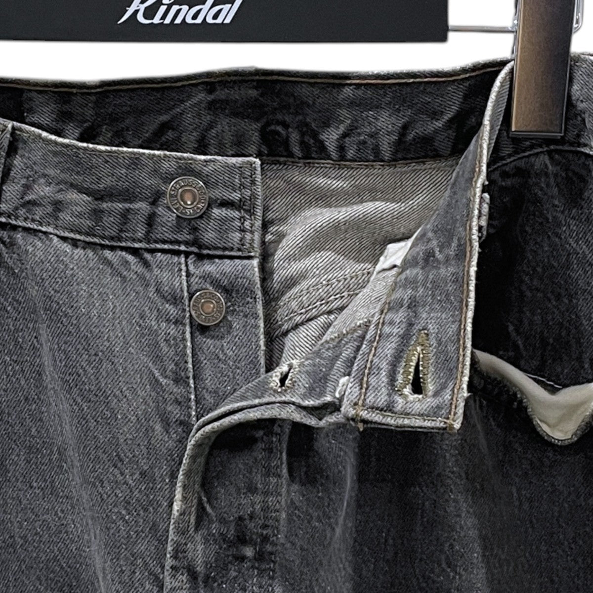 先染めブラックデニムパンツ 501-0658 MADE IN USA ボタン裏653