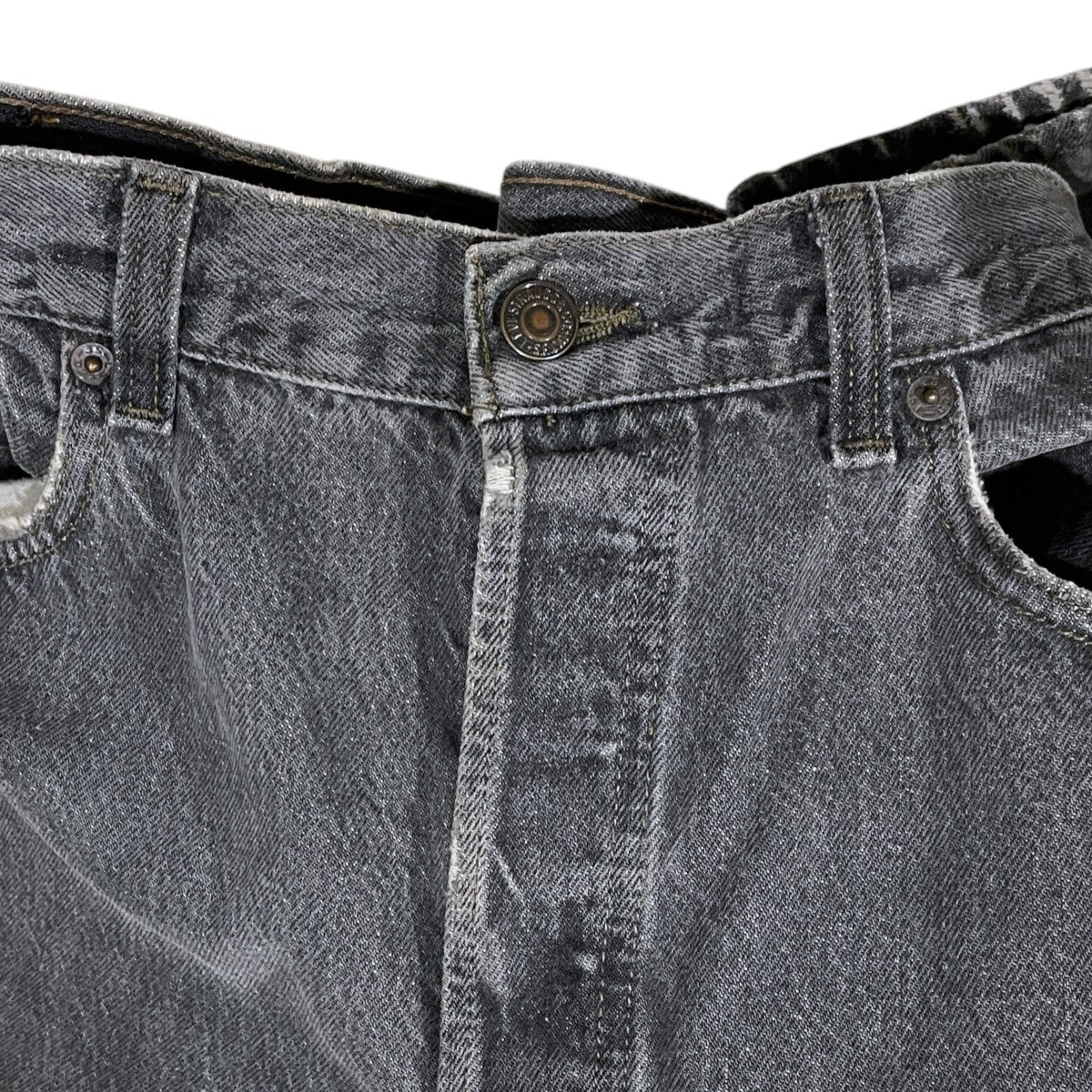 先染めブラックデニムパンツ 501-0658 MADE IN USA ボタン裏653